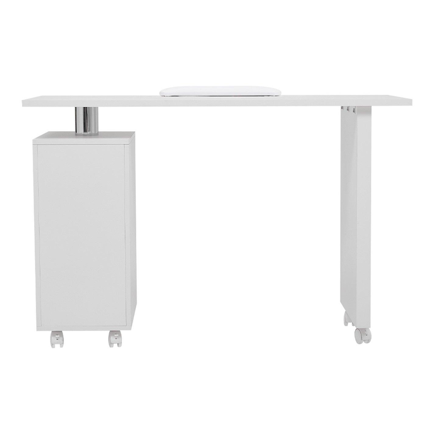 White - SHEONLY - 4 Drawers Nail Table Beauty Salon Desk on Wheels - 6