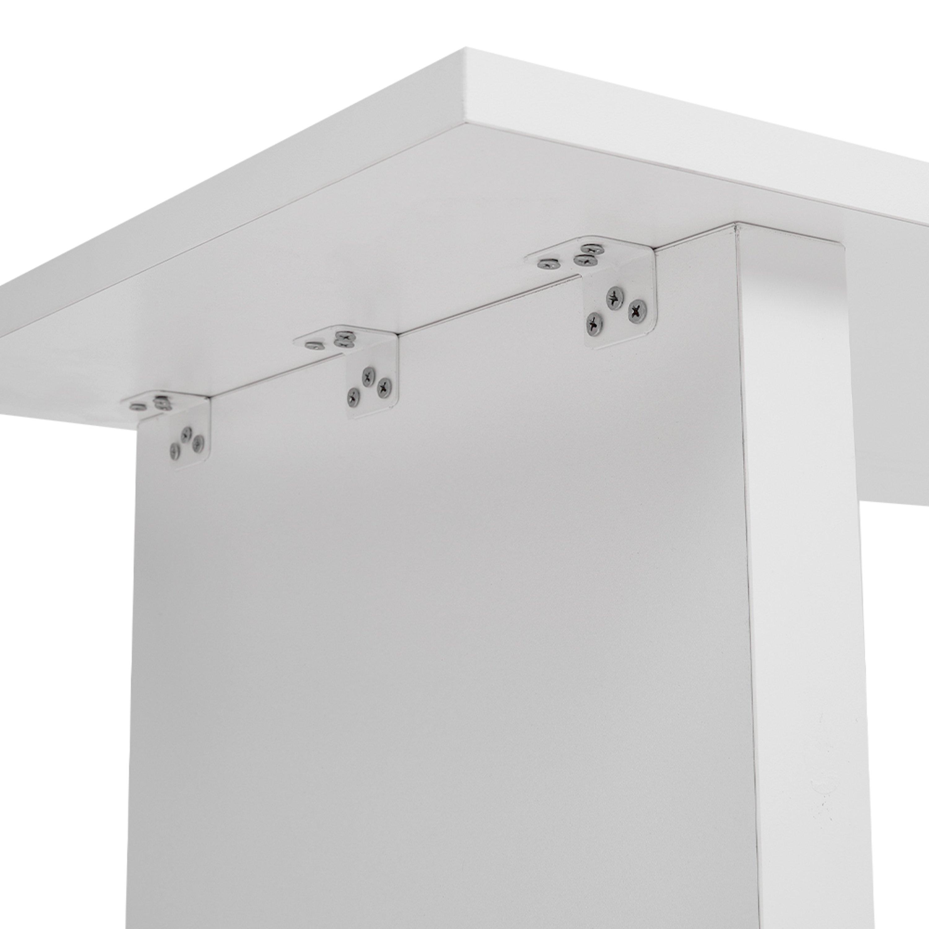 White - SHEONLY - 4 Drawers Nail Table Beauty Salon Desk on Wheels - 9