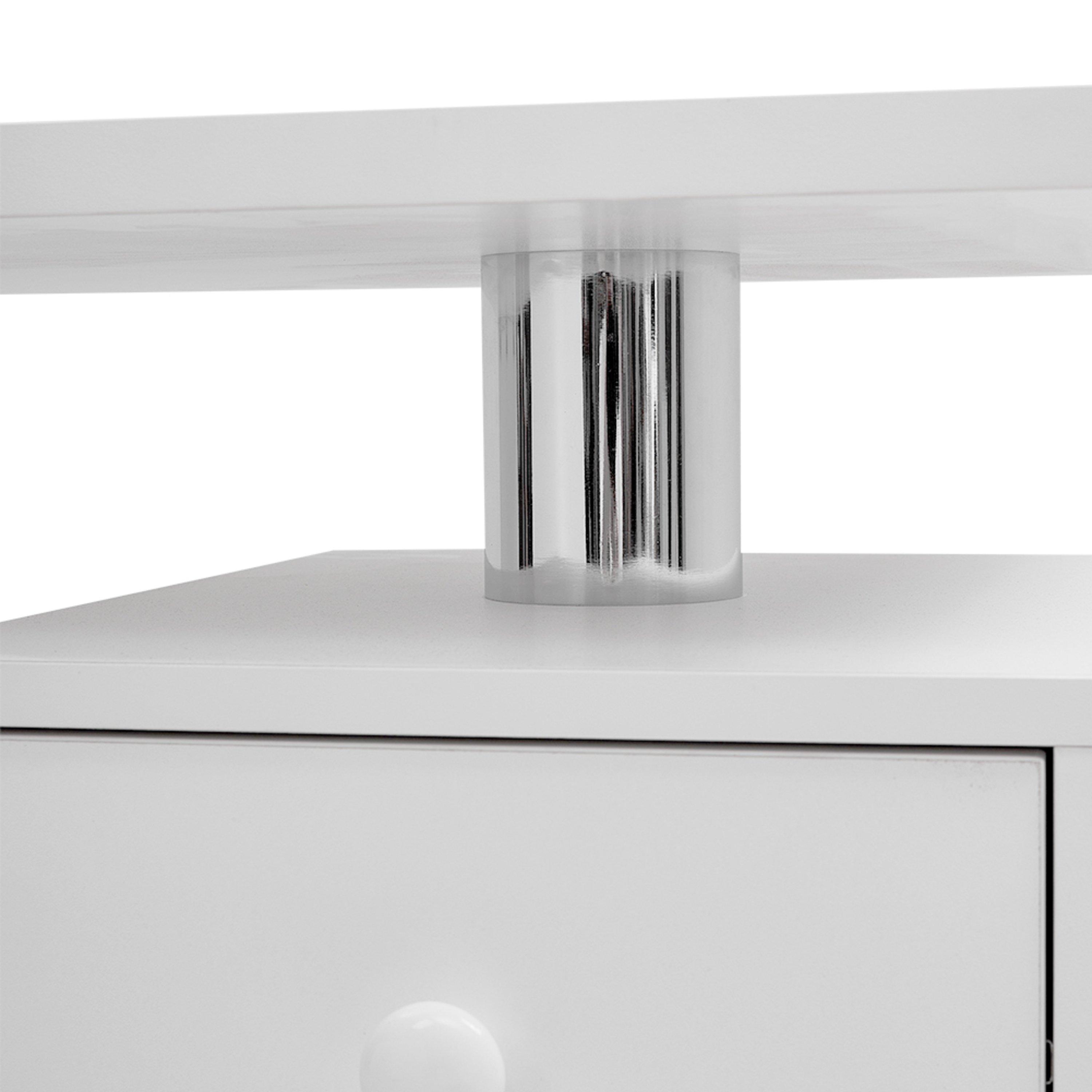 White - SHEONLY - 4 Drawers Nail Table Beauty Salon Desk on Wheels - 10