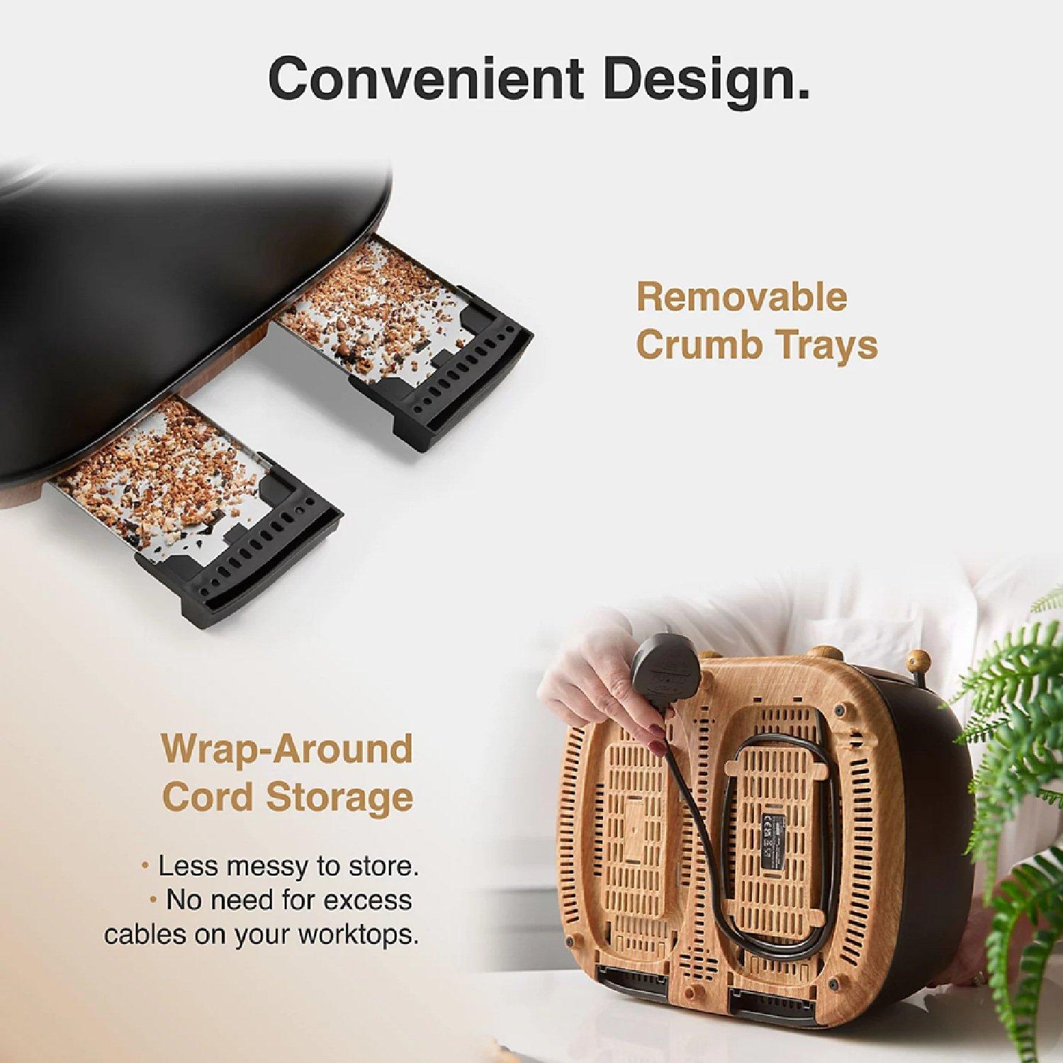 Black - VonShef - Fika Black 3.5L Slow Cooker Kettle & Toaster Set - 8