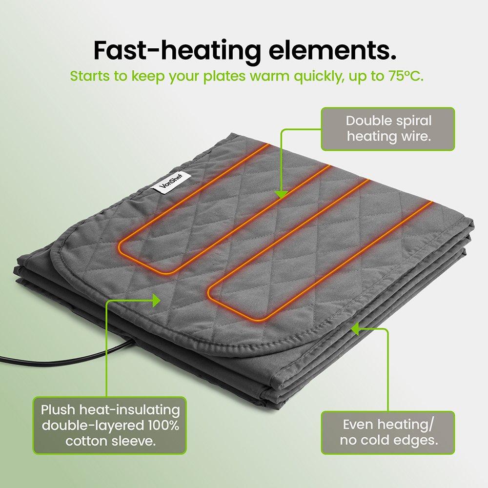 Grey - VonShef - Plate Warmer - 2