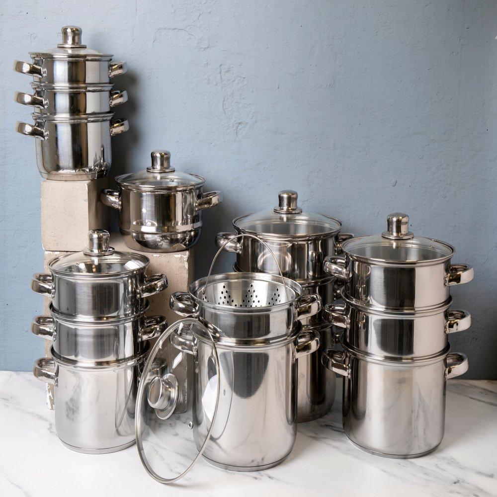 Silver - KitchenCraft - KitchenCraft Stainless Steel Three Tier Steamer - 4