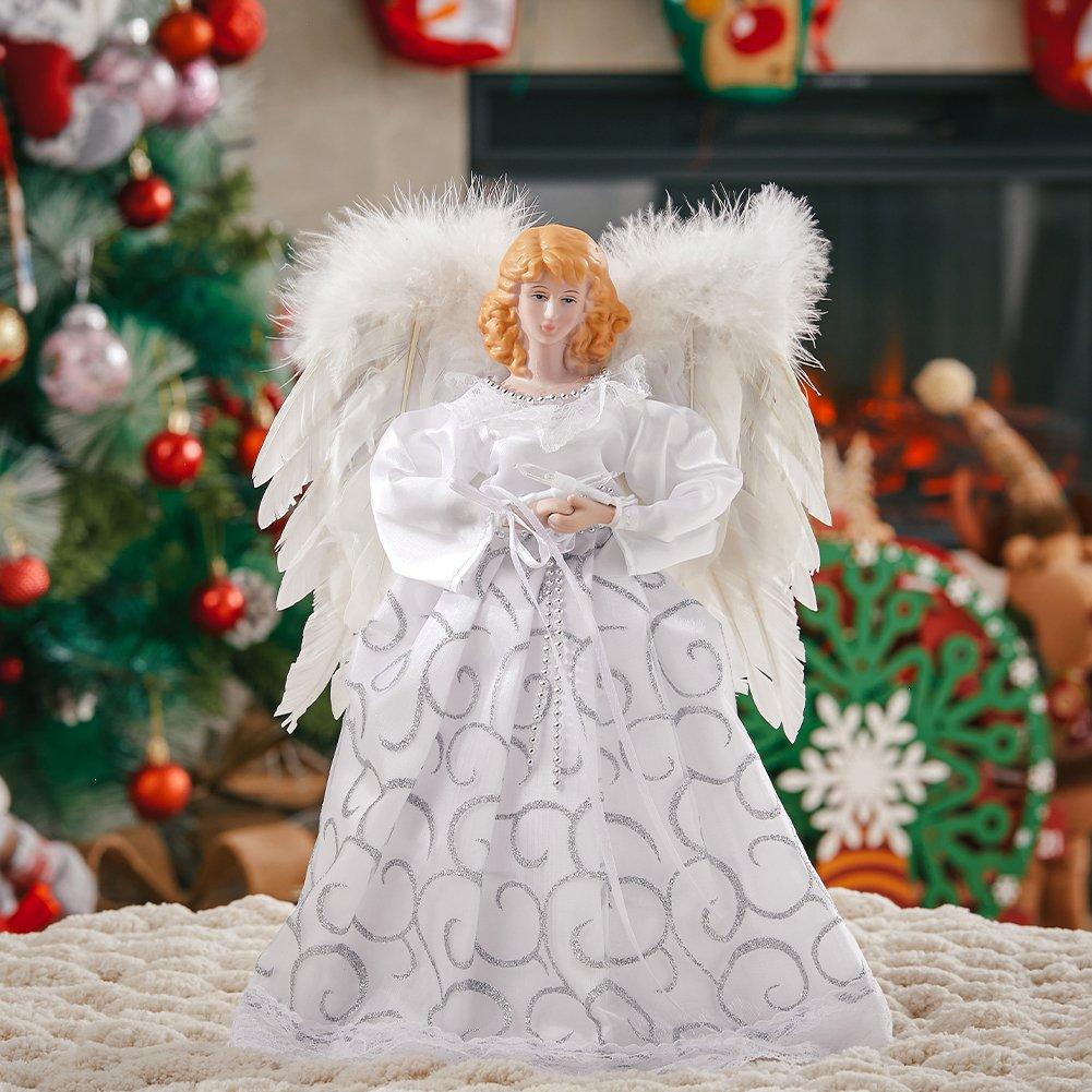 LIFE IDEAS Angel Tree Topper with LED Lights