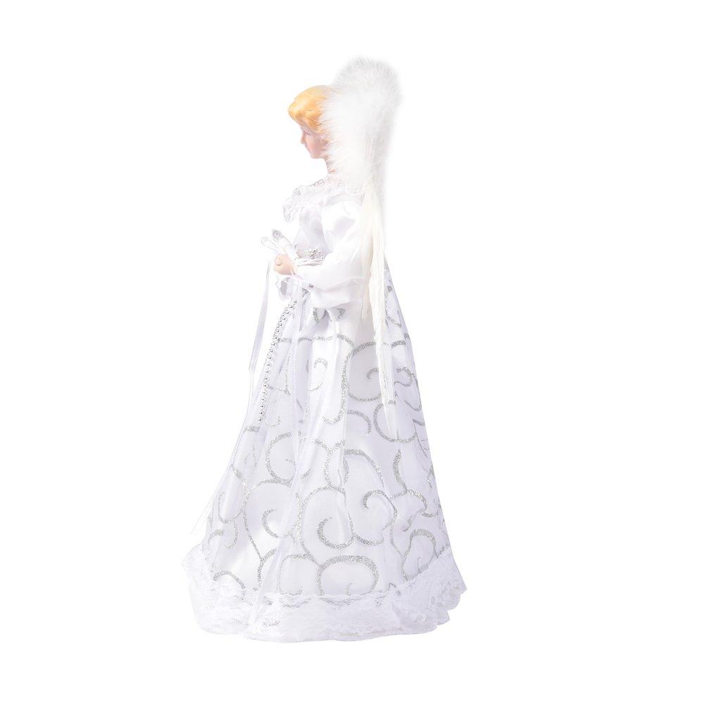 White - LIFE IDEAS - Angel Tree Topper with LED Lights - 5