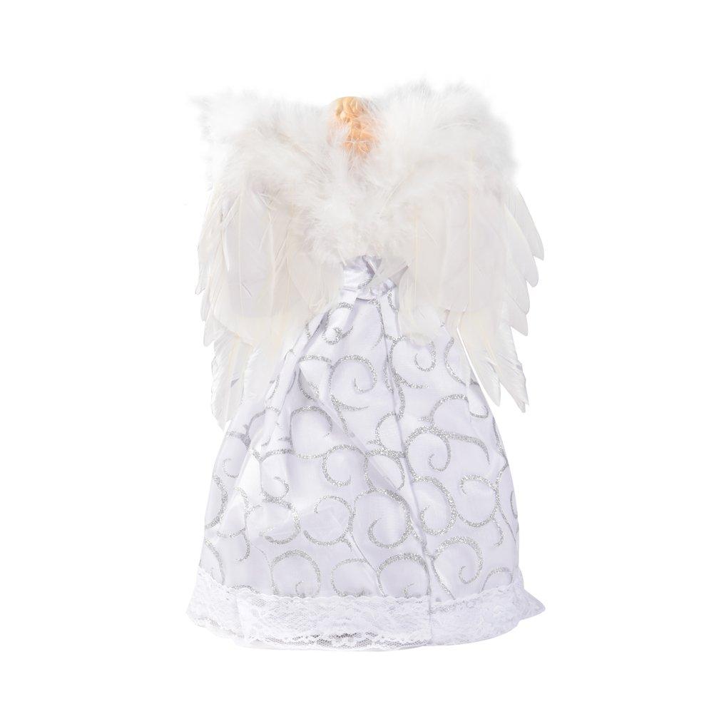 White - LIFE IDEAS - Angel Tree Topper with LED Lights - 6