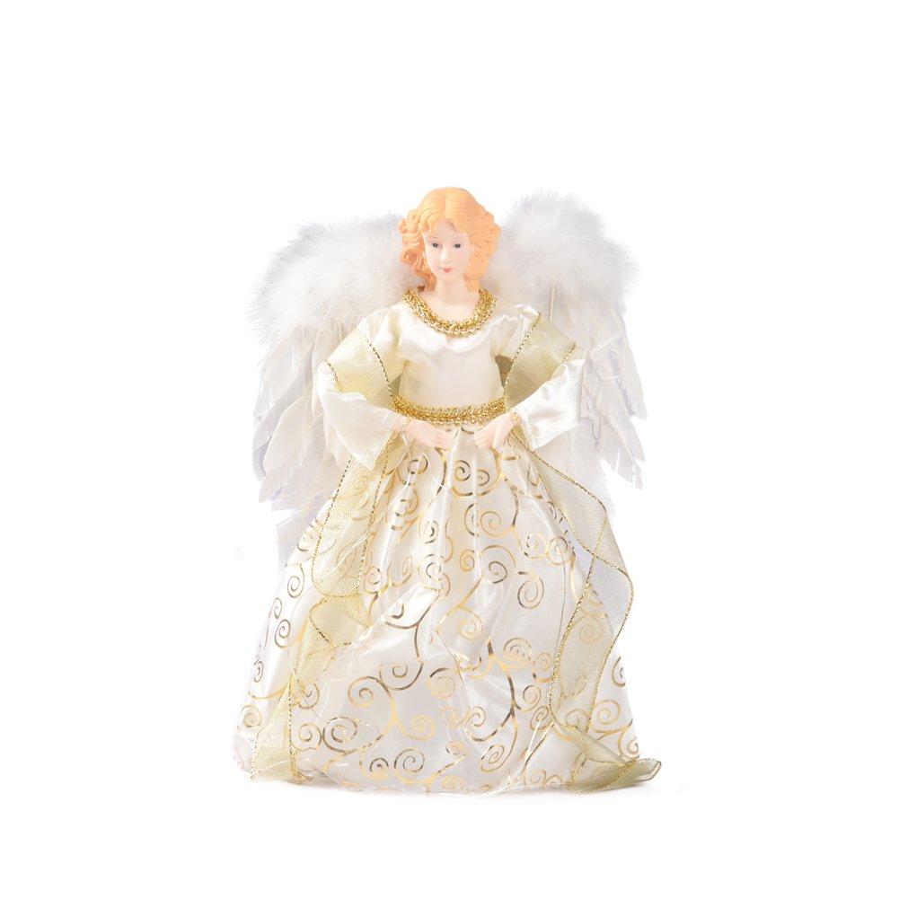 Yellow - LIFE IDEAS - Angel Tree Topper with LED Lights - 3