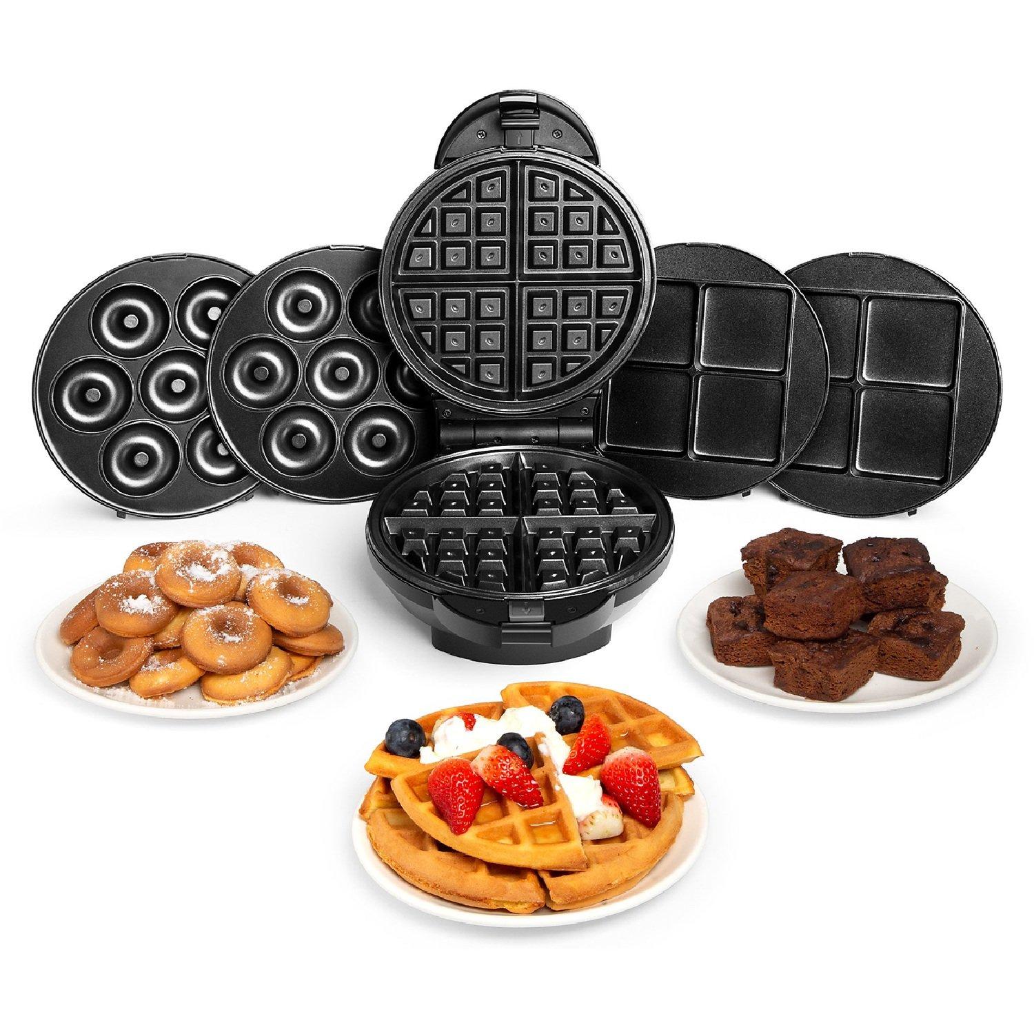 Black - VonShef - Doughnut Brownie & Waffle Maker - 1