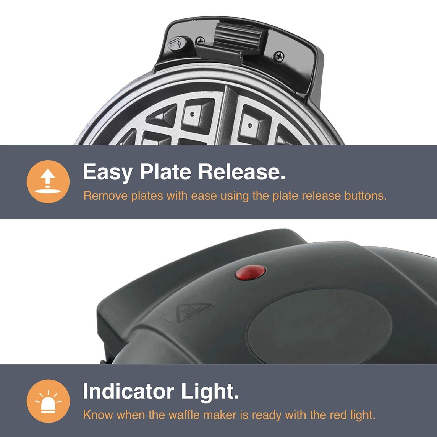 Black - VonShef - Doughnut Brownie & Waffle Maker - 3