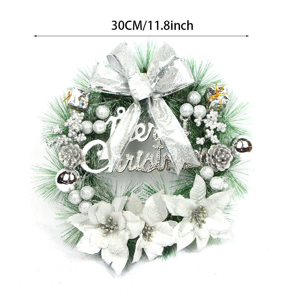 Silver - LIFE IDEAS - Elegant Christmas Wreath with Mixed Decorations - 6