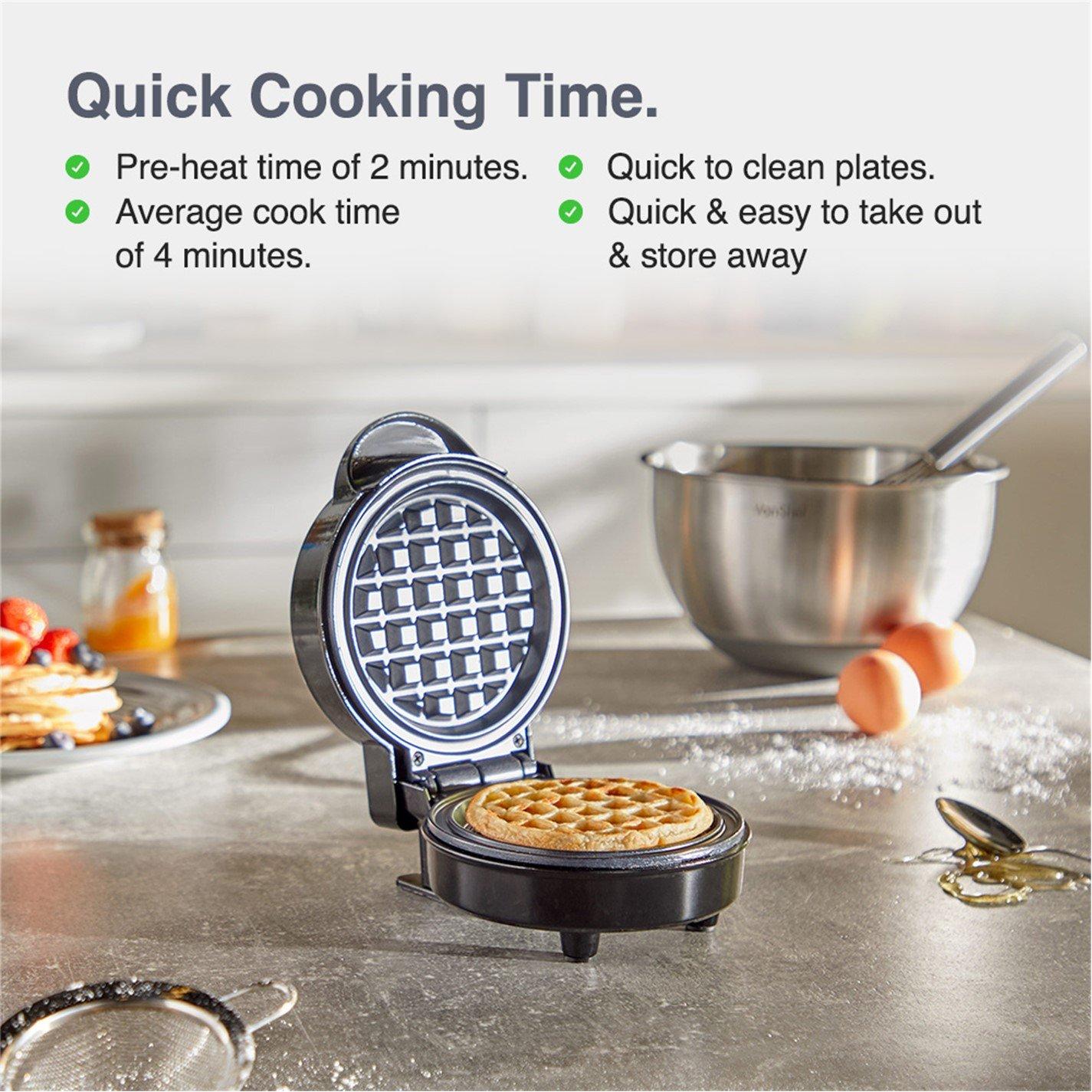 Black - VonShef - Mini Waffle Maker - 600w - 3