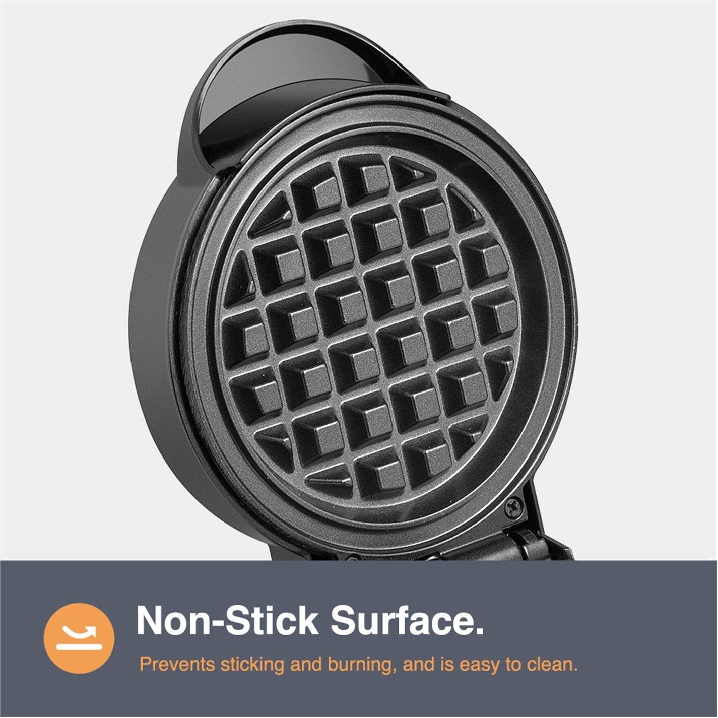 Black - VonShef - Mini Waffle Maker - 600w - 6