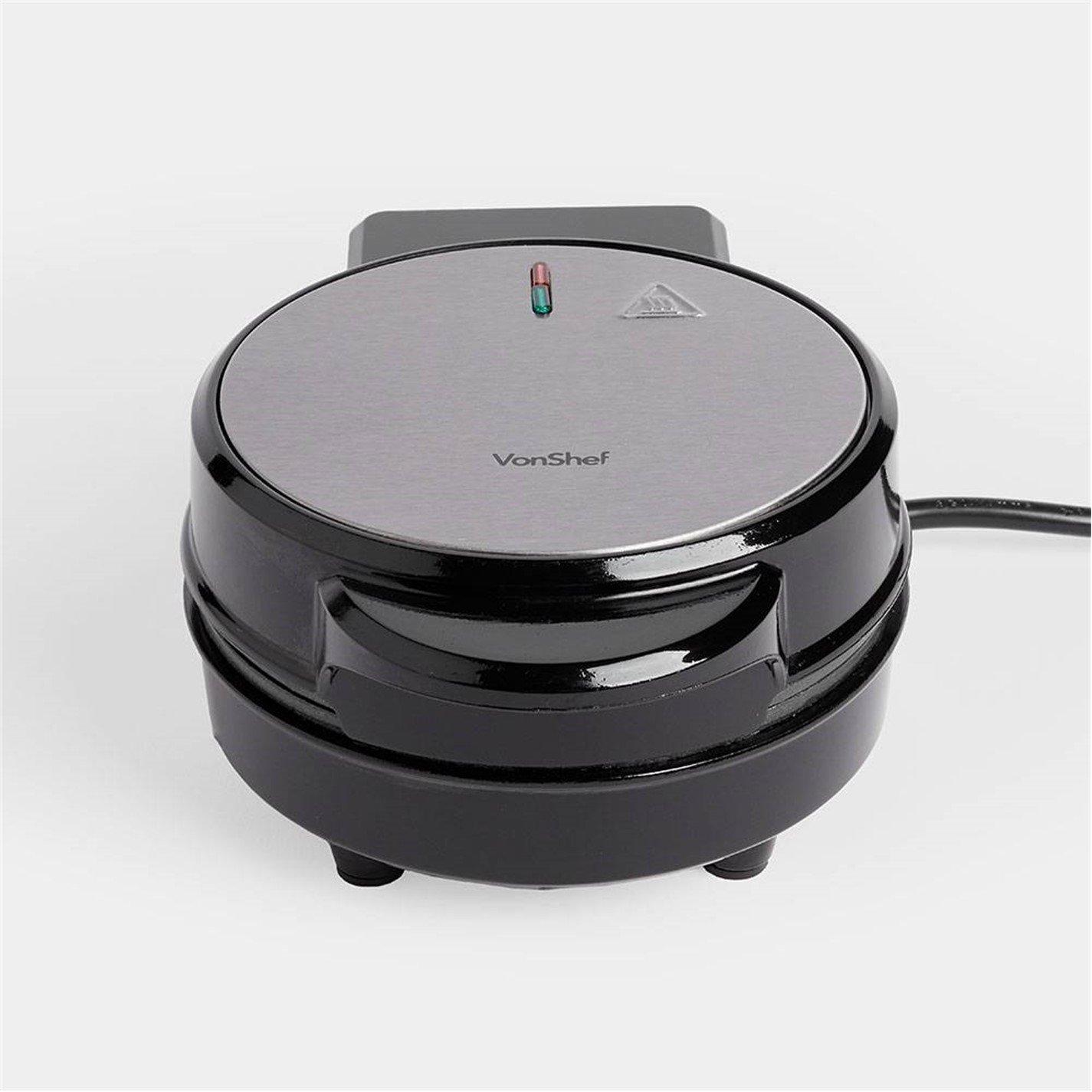 Black - VonShef - Mini Waffle Maker - 600w - 9