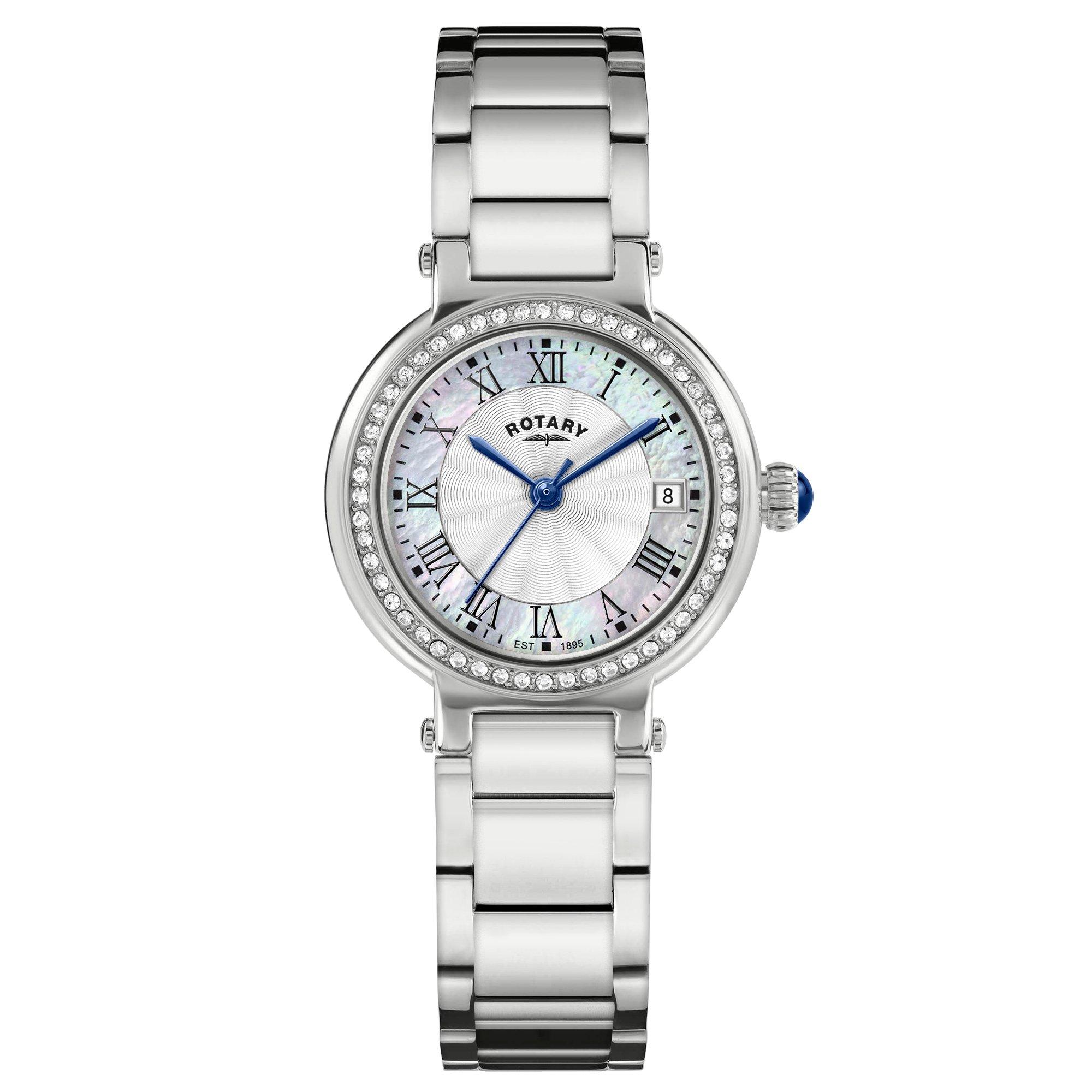 Silver - Rotary - Ladies Heritage MOP Silver SS Bracelet Watc - 1