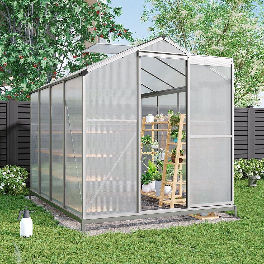 White - Breeins - Outdoor 6x8Fts Aluminium Greenhouse with Vent - 1