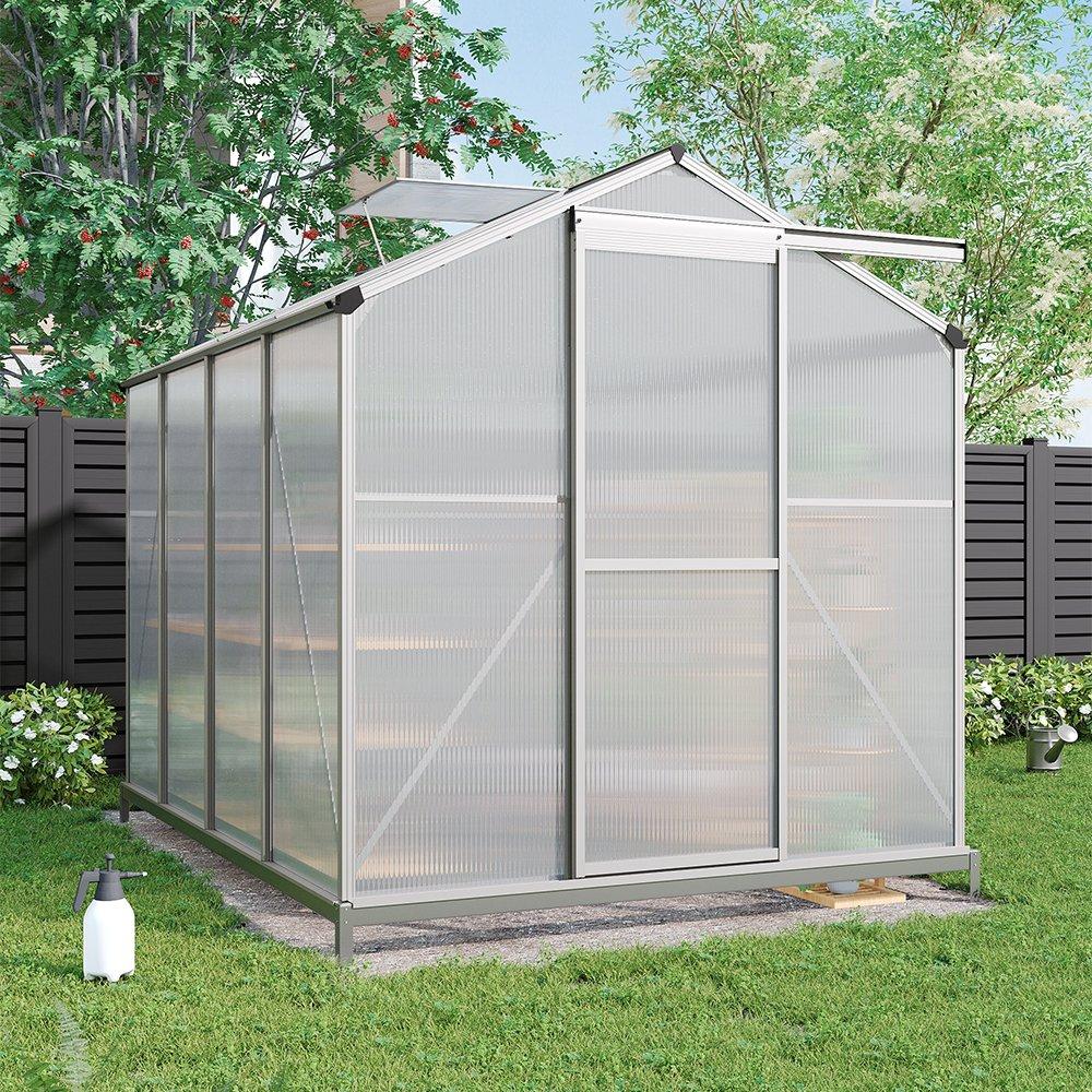 White - Breeins - Outdoor 6x8Fts Aluminium Greenhouse with Vent - 2