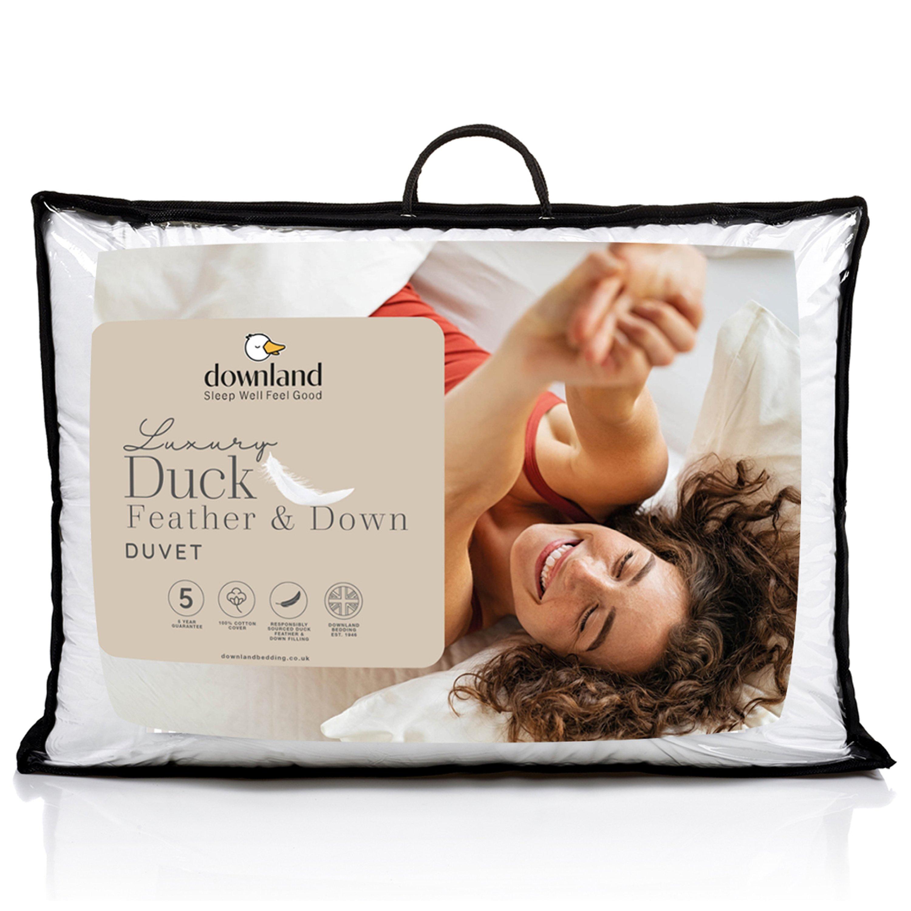 White - Downland - Luxury Cotton Duck Feather & Down 15 tog Duvet - 1