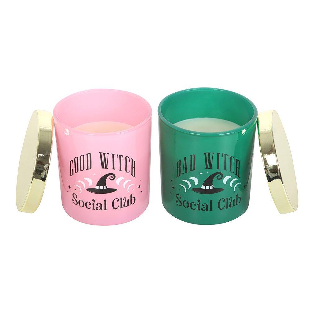 Green - Something Different - Set of 2 Good Witch and Bad Witch Scented Glass Ca - 3