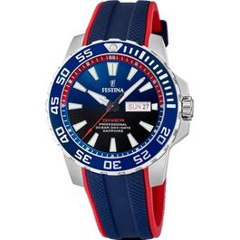 Festina Gents  Diver Blue and Red Watch F20662/1