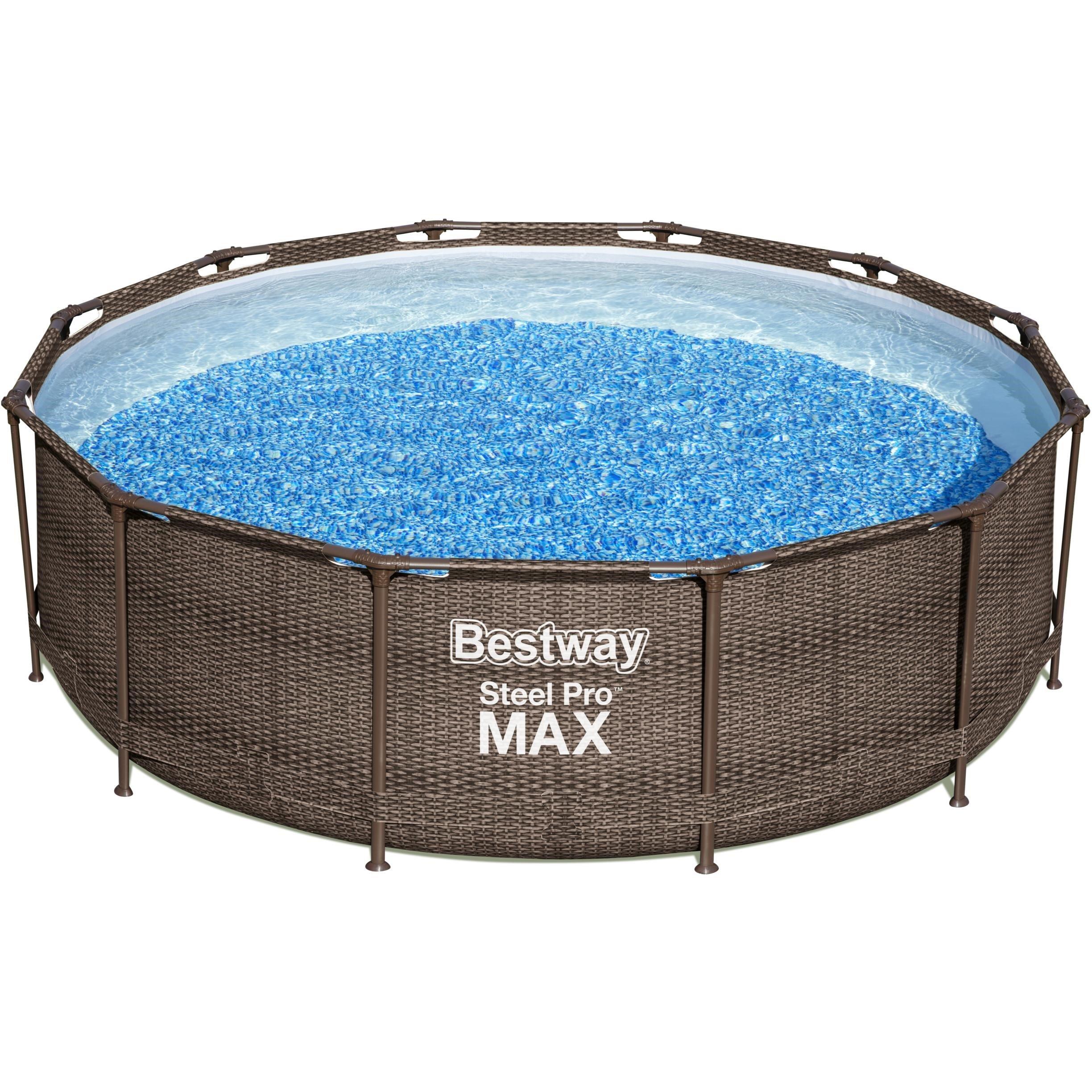 Brown Wicker Ef - Bestway - 12 x 39.5 Steel Pro Deluxe Pool Set - 2