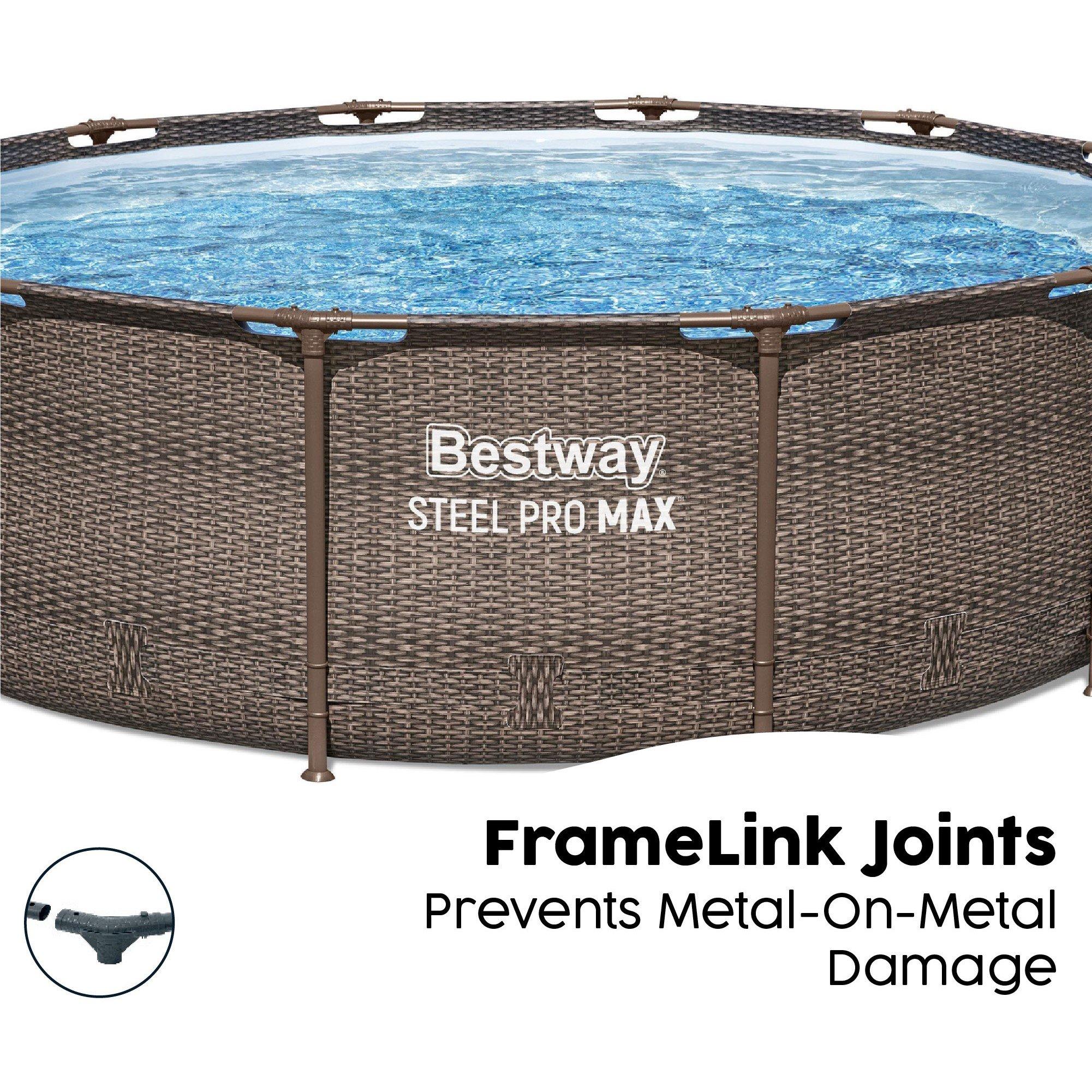 Brown Wicker Ef - Bestway - 12 x 39.5 Steel Pro Deluxe Pool Set - 6