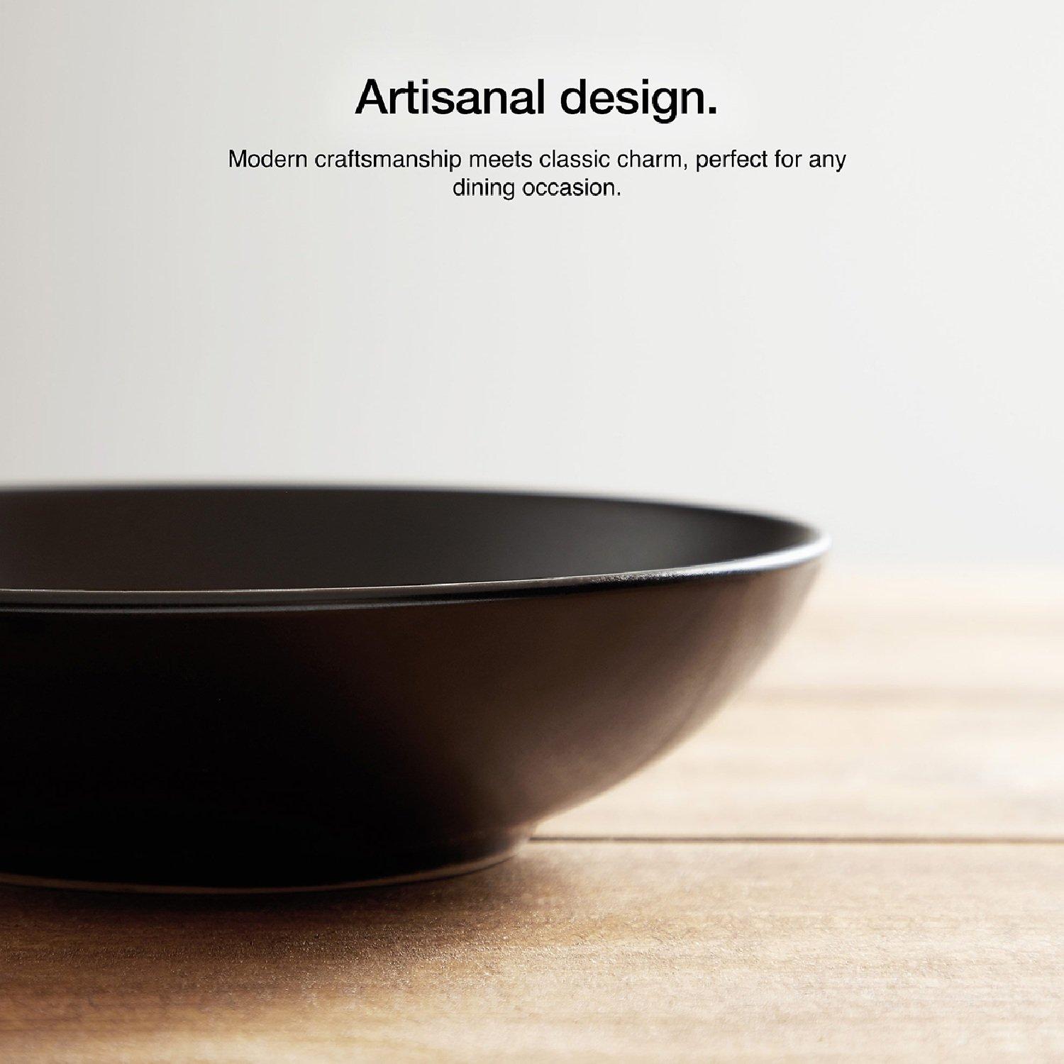 Black - VonShef - Matte Black Dinner Set – 16 Piece - 3