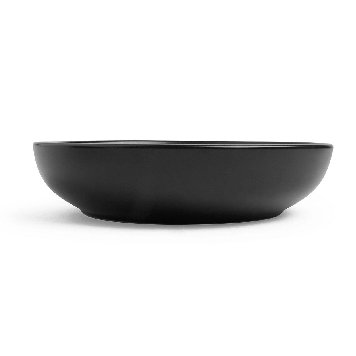 Black - VonShef - Matte Black Pasta Bowl Set – 4 Piece - 2