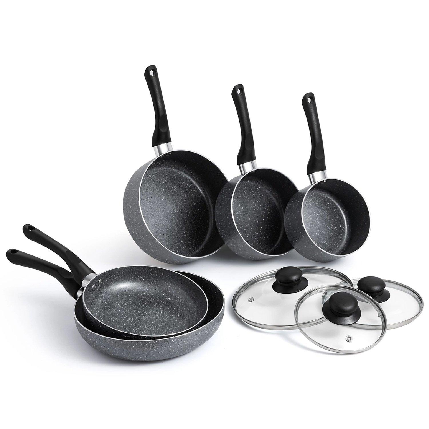 Granite - VonShef - Granite Effect Pans - 8 Piece Set - 1