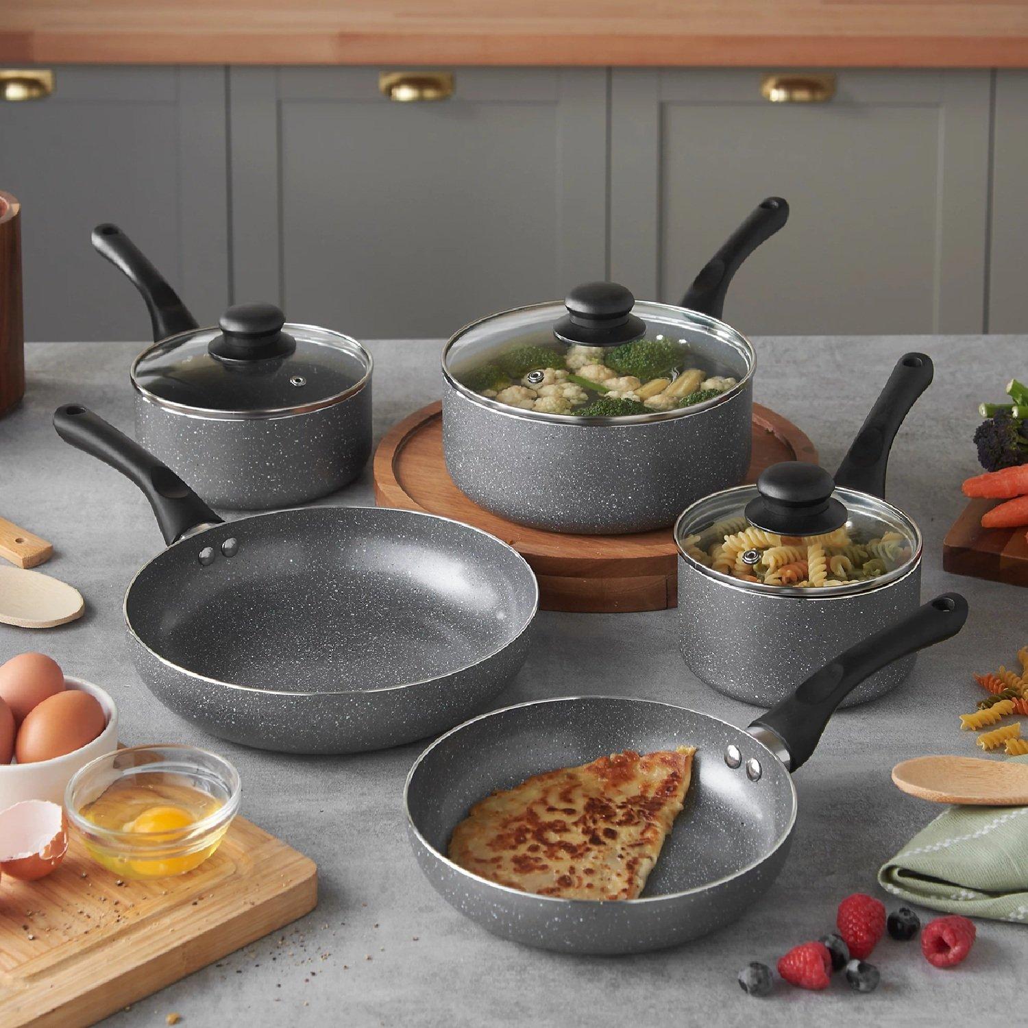 Granite - VonShef - Granite Effect Pans - 8 Piece Set - 7