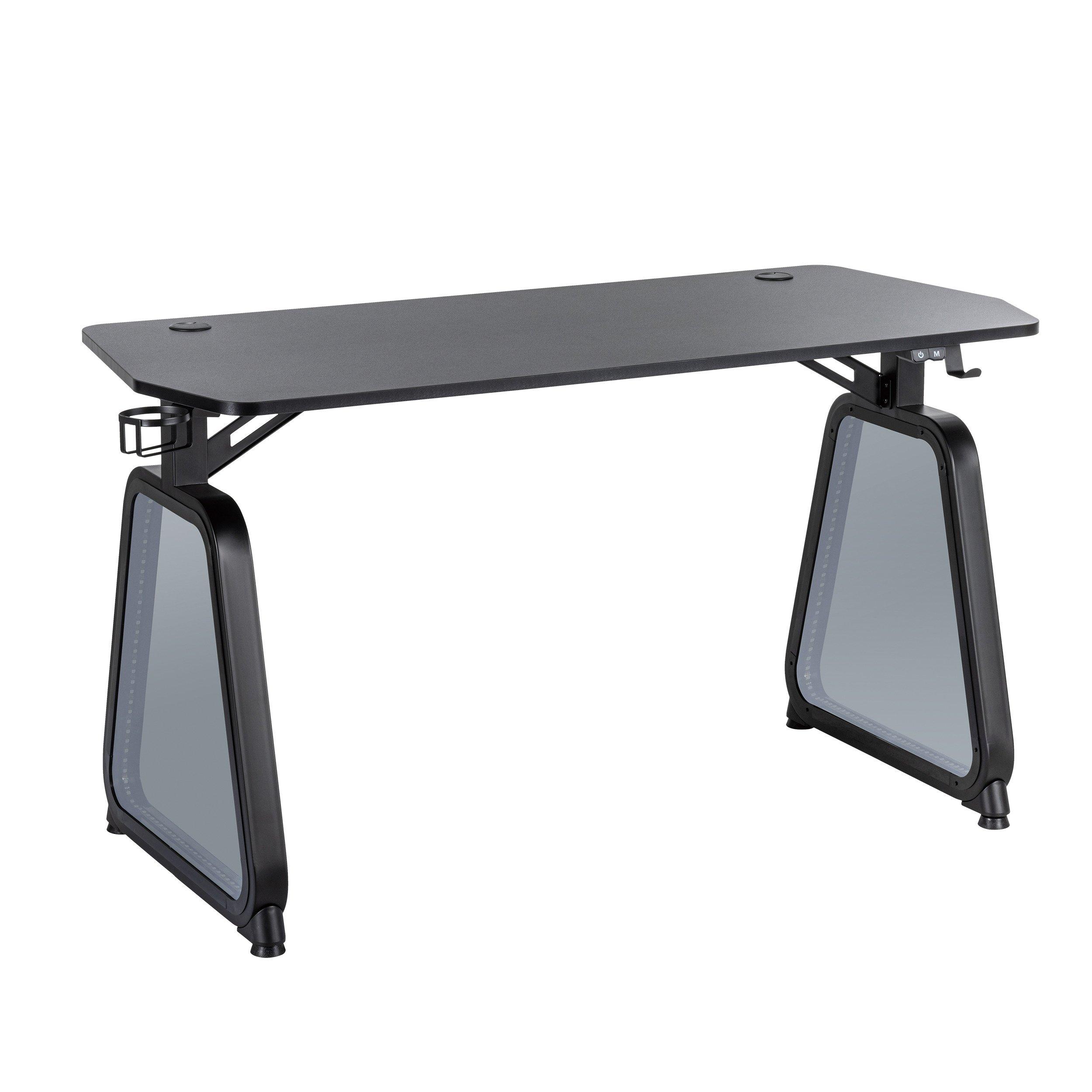 Black - White Shark - Medusa Infinity RGB LED Gaming Desk - 4