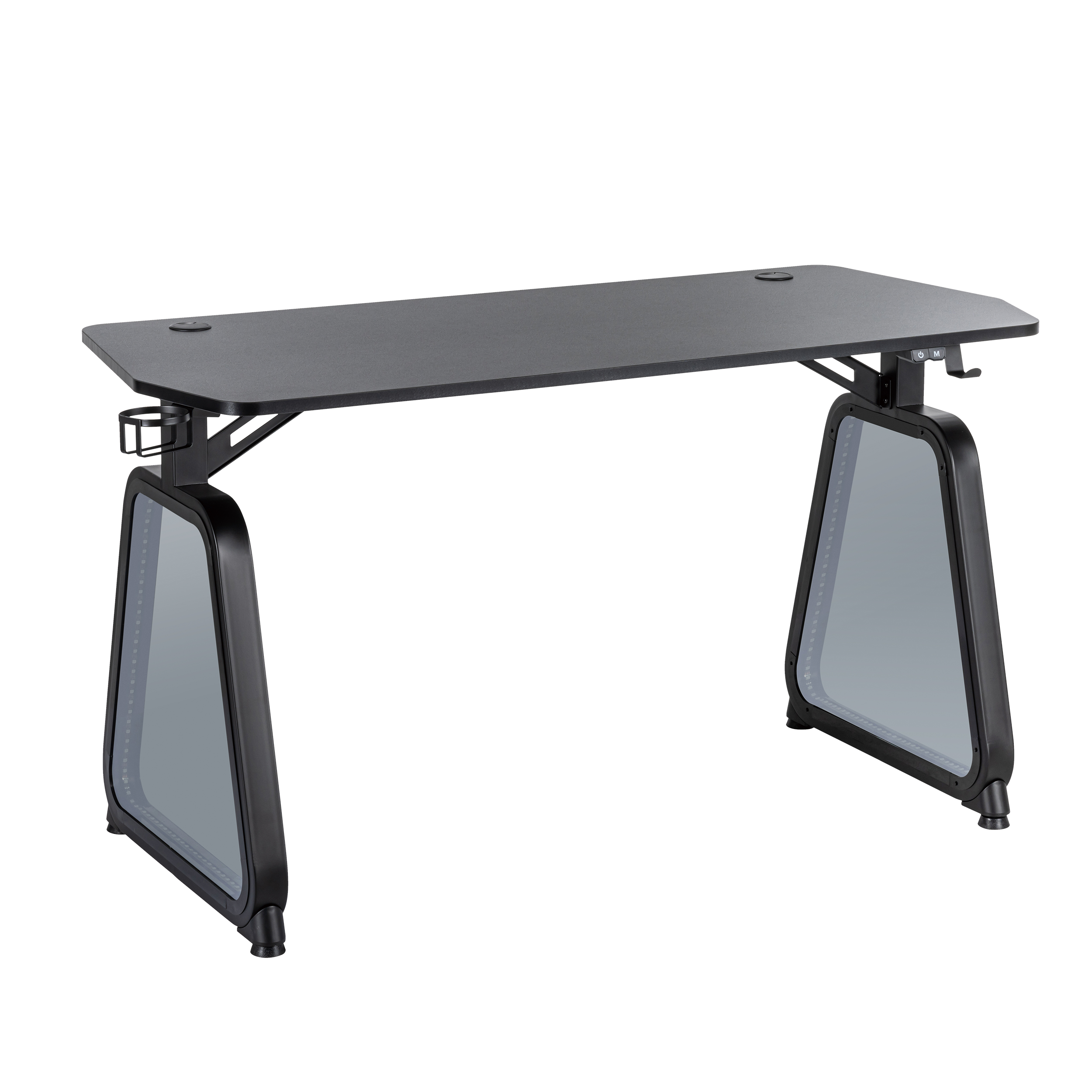 Black - White Shark - Medusa Infinity RGB LED Gaming Desk - 5