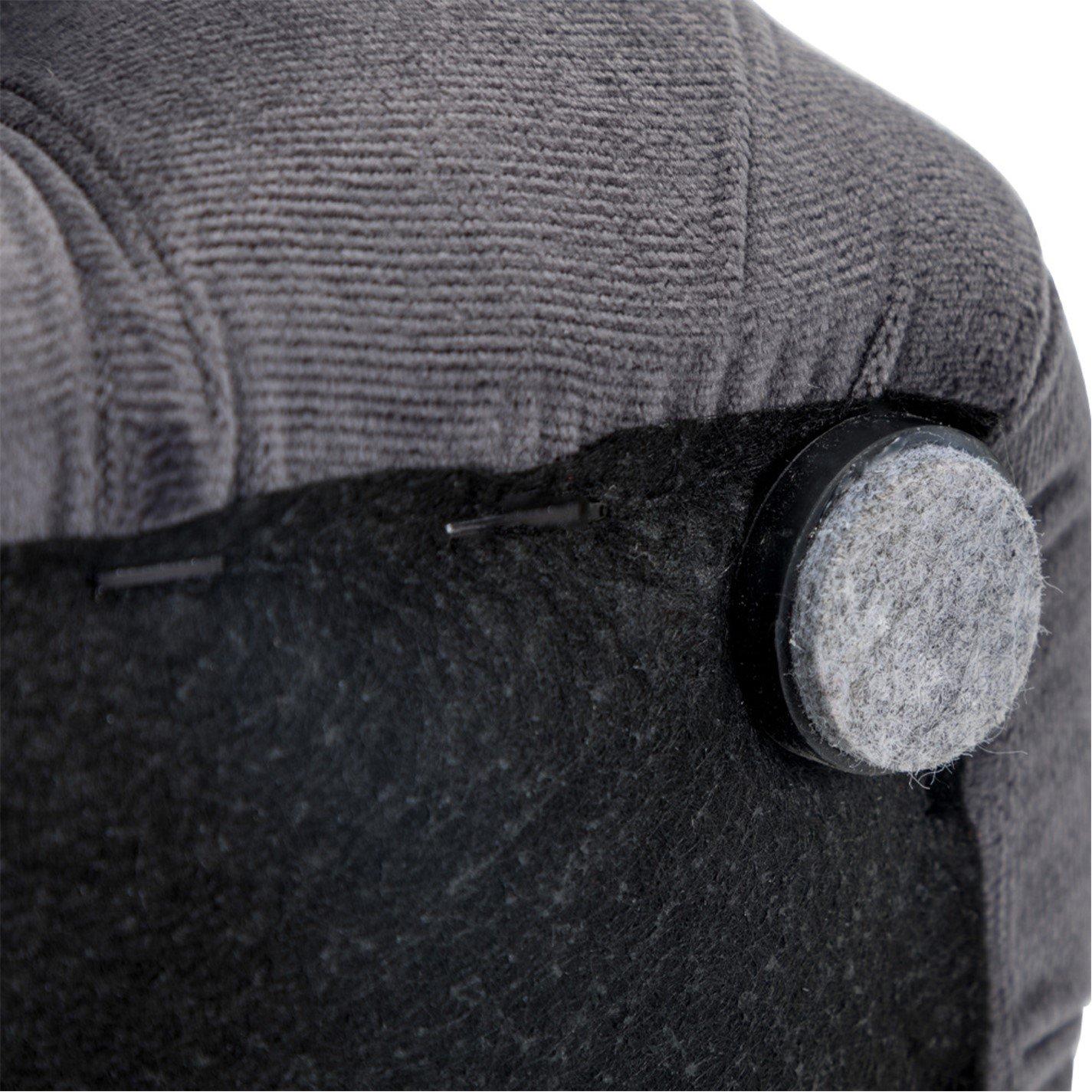 Grey - Kabinet UK - Square Velvet Upholstered Buttoned Footstool Grey - 4