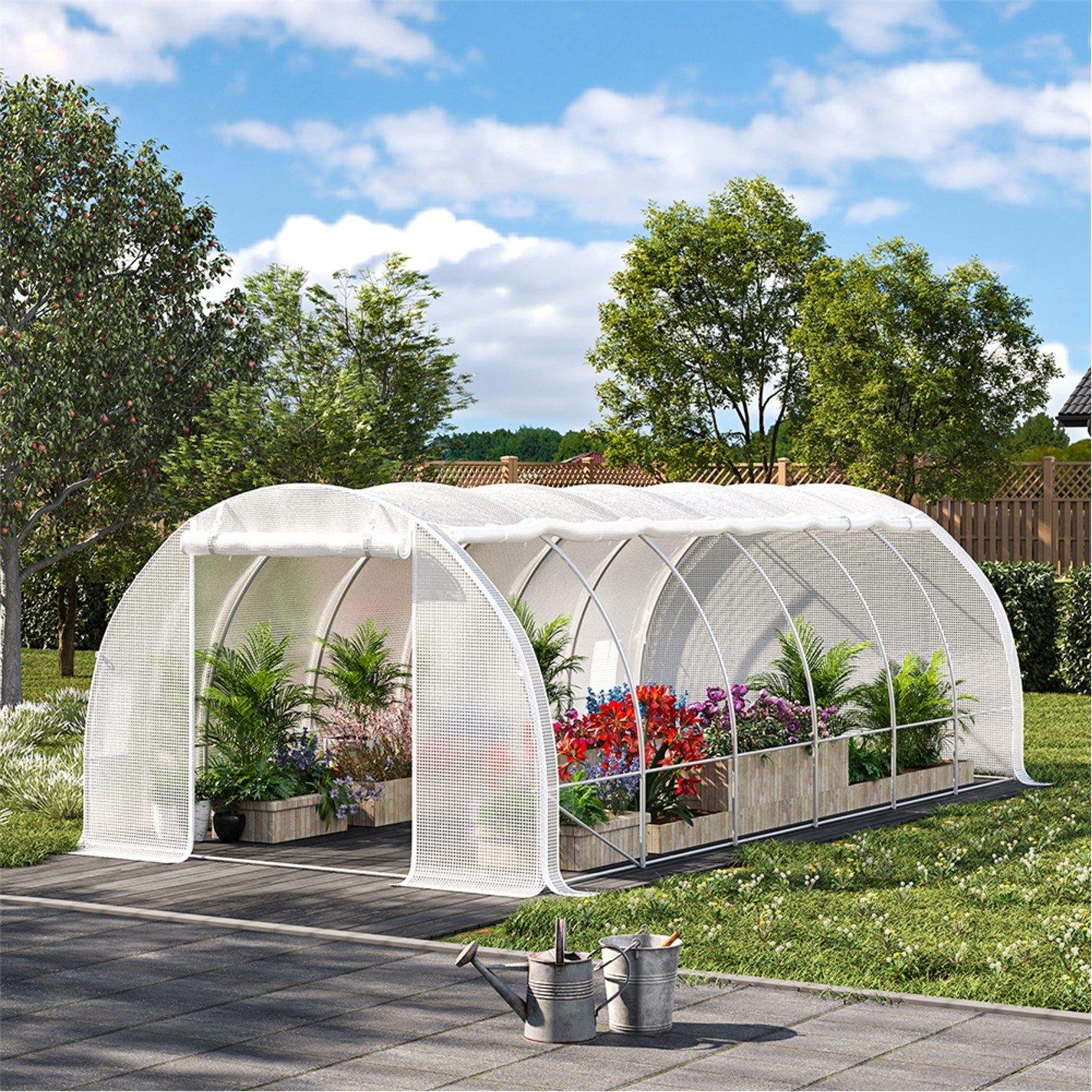 White - Breeins - Outdoor Walk-in Tunnel Greenhouse White - 5