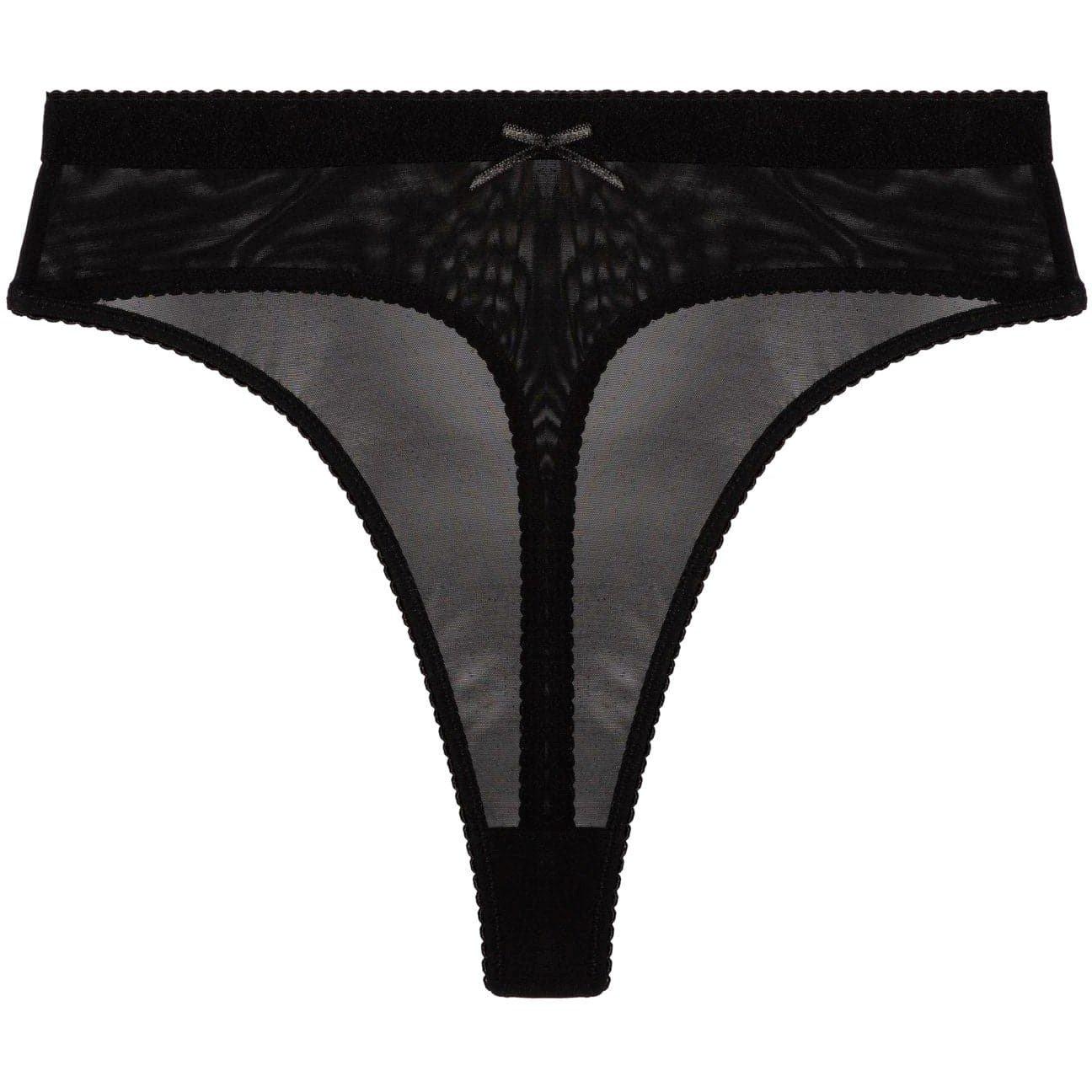 Black - Playful Promises - Josie Black Mesh Suspender Belt - 4