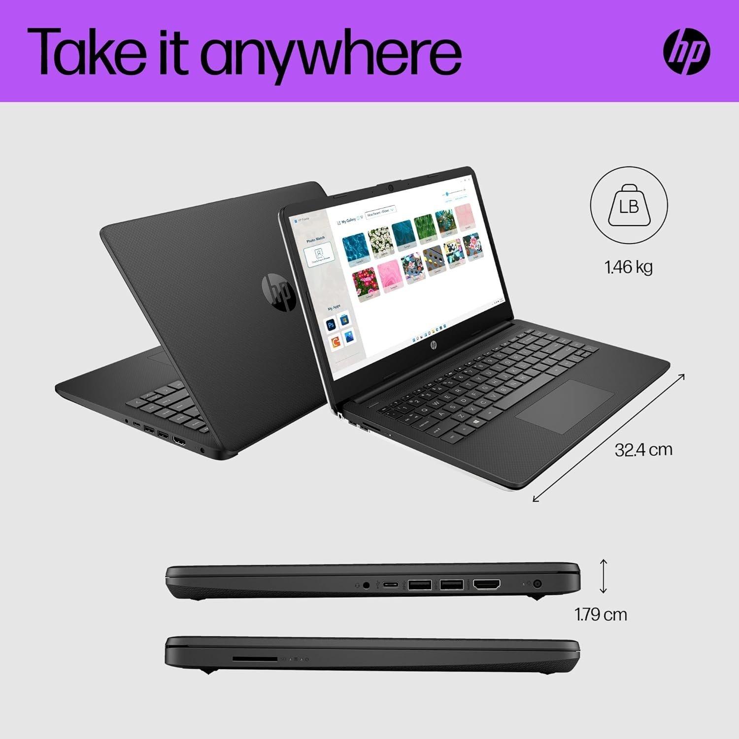 Black - HP - HP Stream 14 Intel 4GB 64GB Win 11 Office 365 - 2