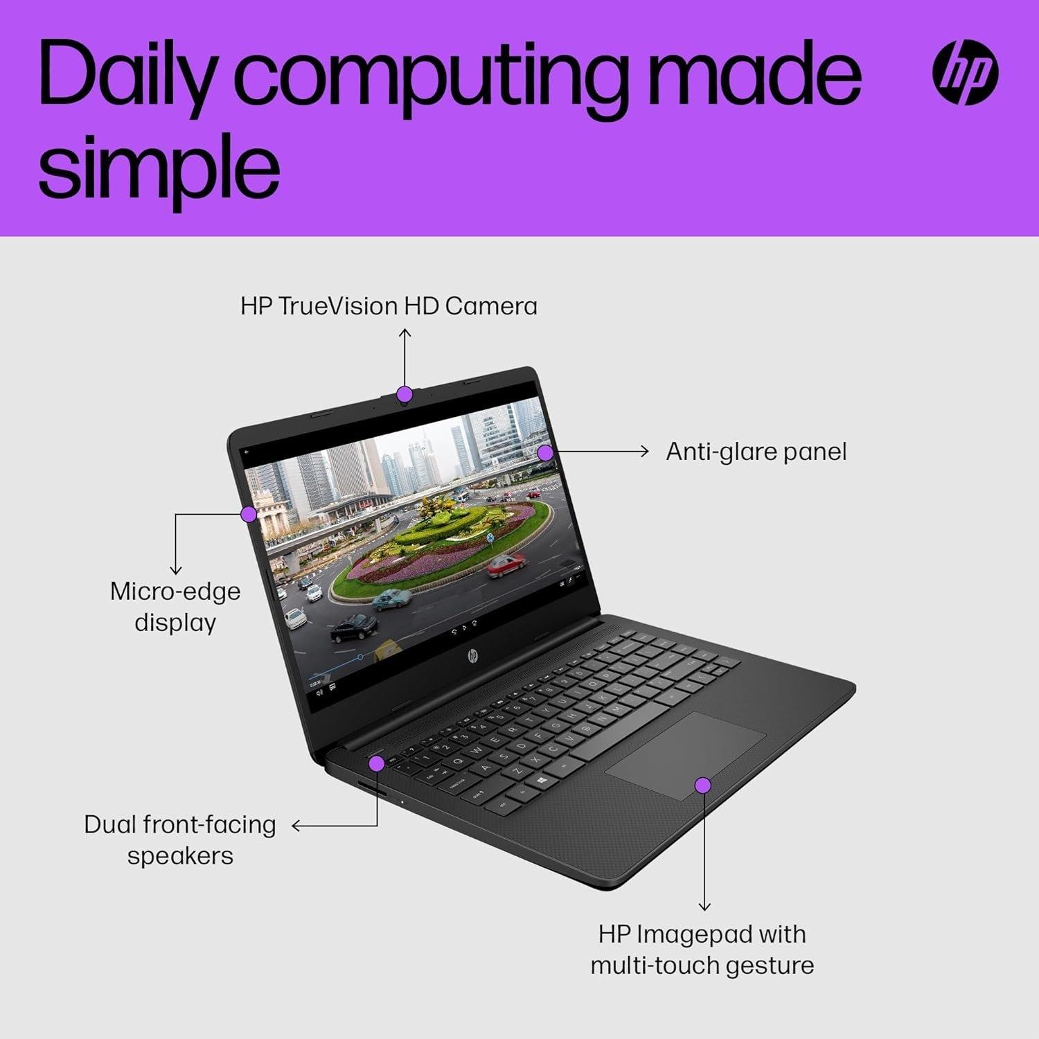 Black - HP - HP Stream 14 Intel 4GB 64GB Win 11 Office 365 - 3