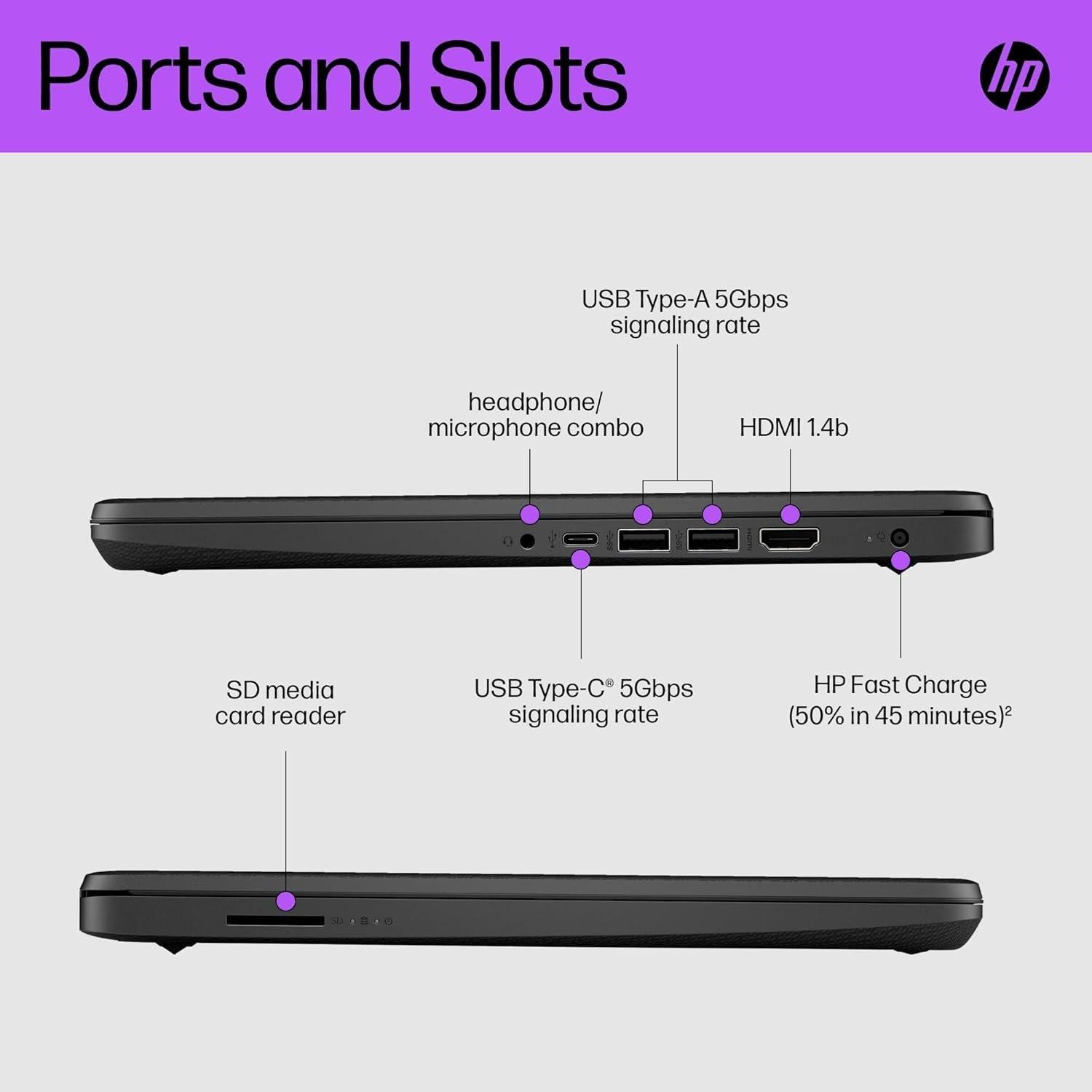 Black - HP - HP Stream 14 Intel 4GB 64GB Win 11 Office 365 - 4
