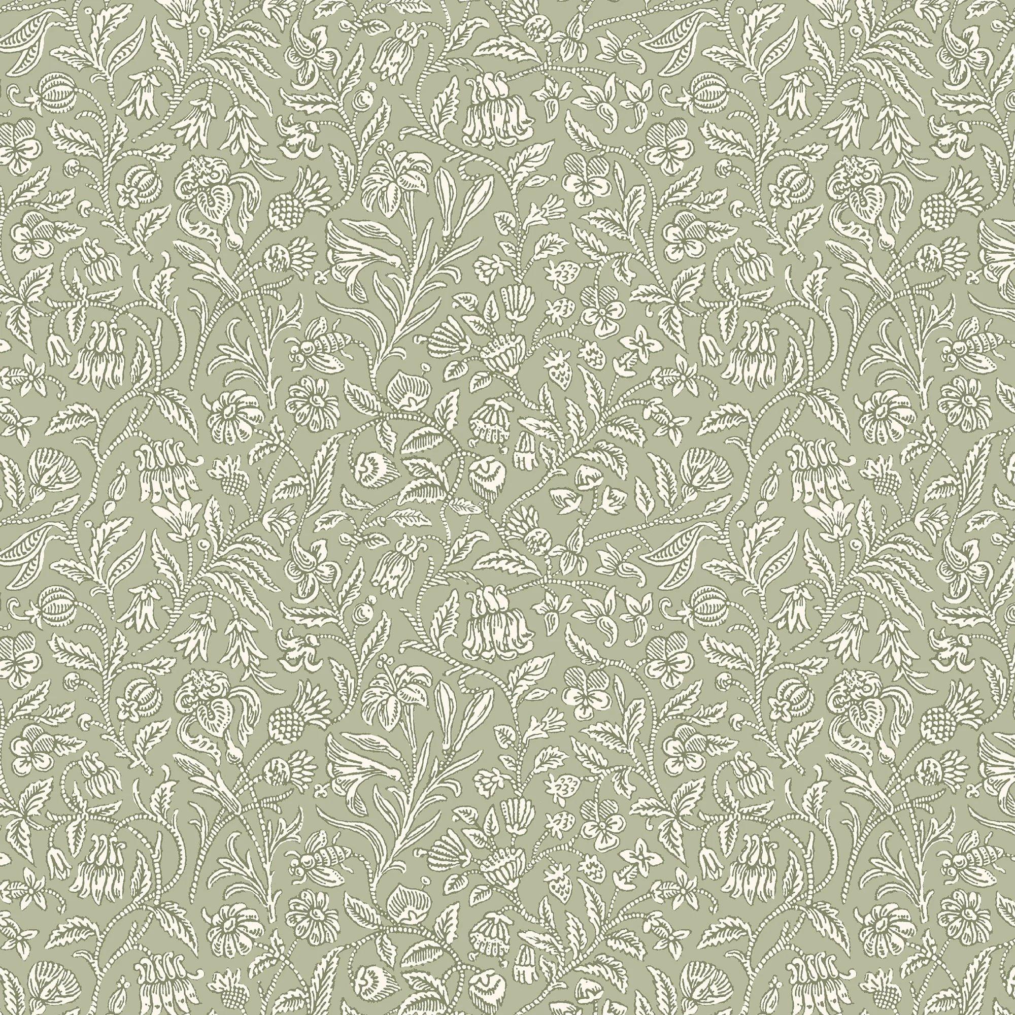 Sage Green - Laura Ashley - Elmdon Wallpaper - 1