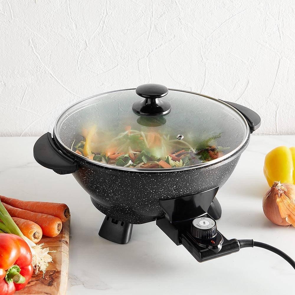 Black - VonShef - Electric Wok - 5L - 2