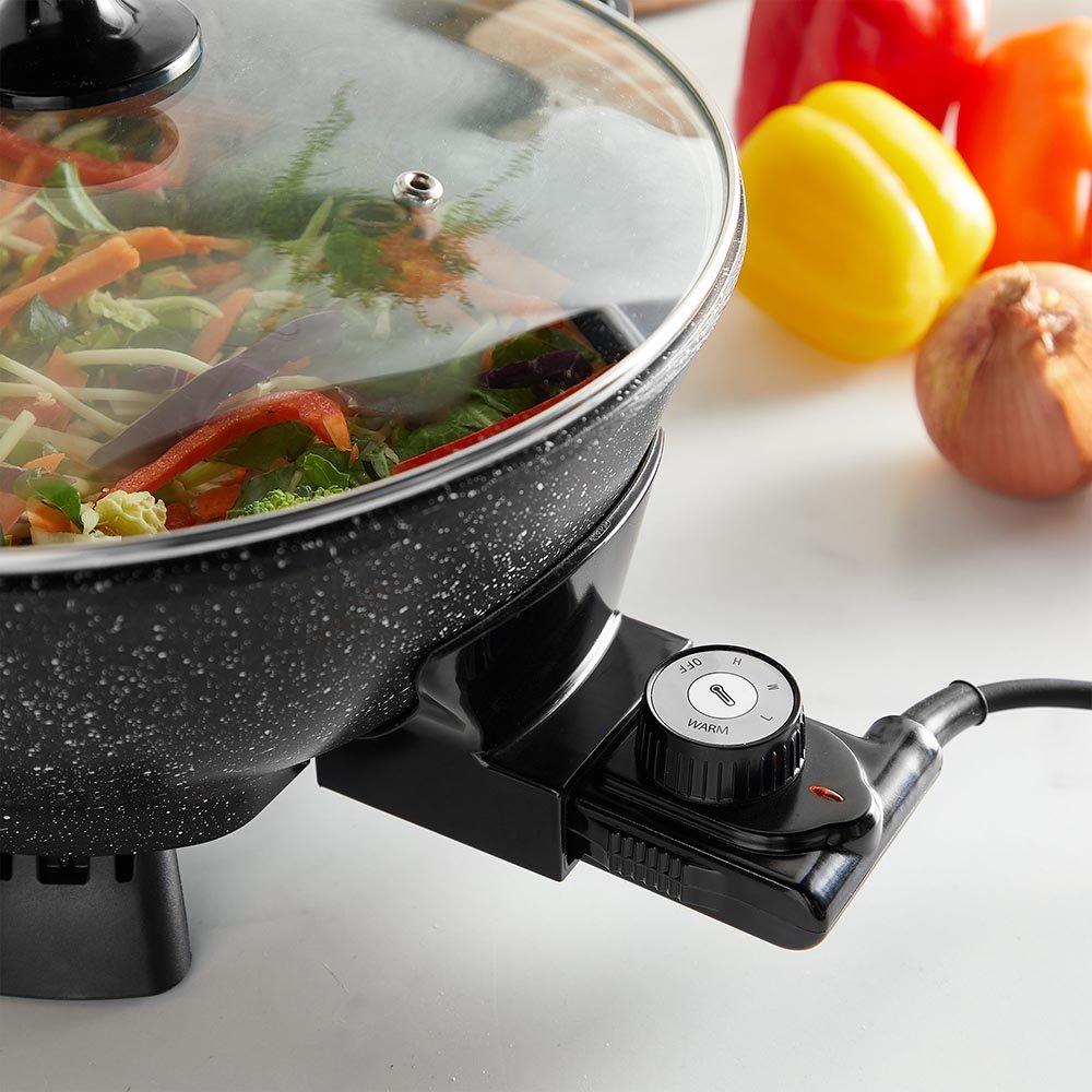 Black - VonShef - Electric Wok - 5L - 4