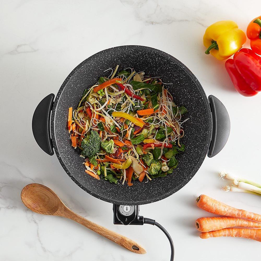 Black - VonShef - Electric Wok - 5L - 5