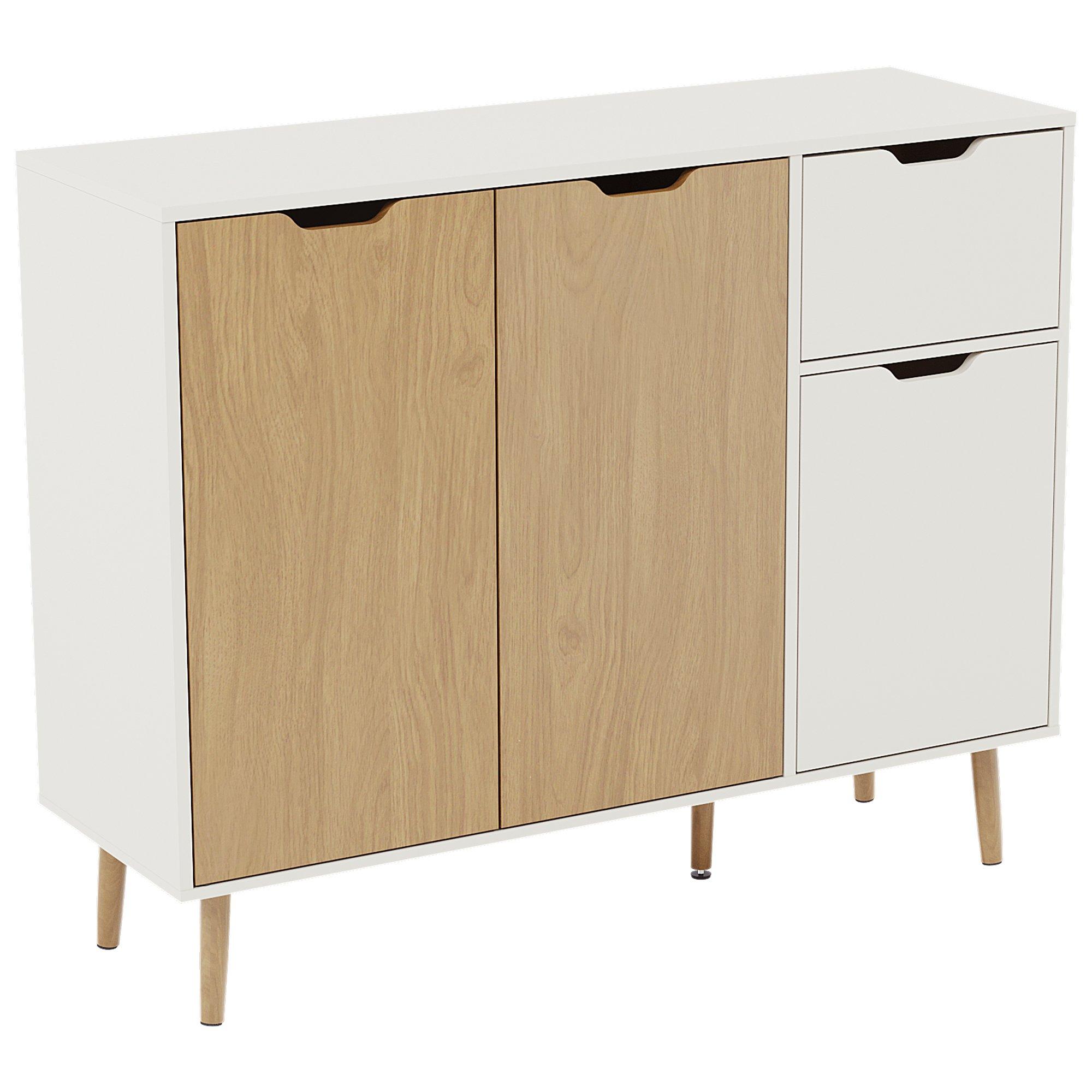 Oak & White - Lassic - Vida Designs 3 Door 1 Drawer Sideboard Storage - 11