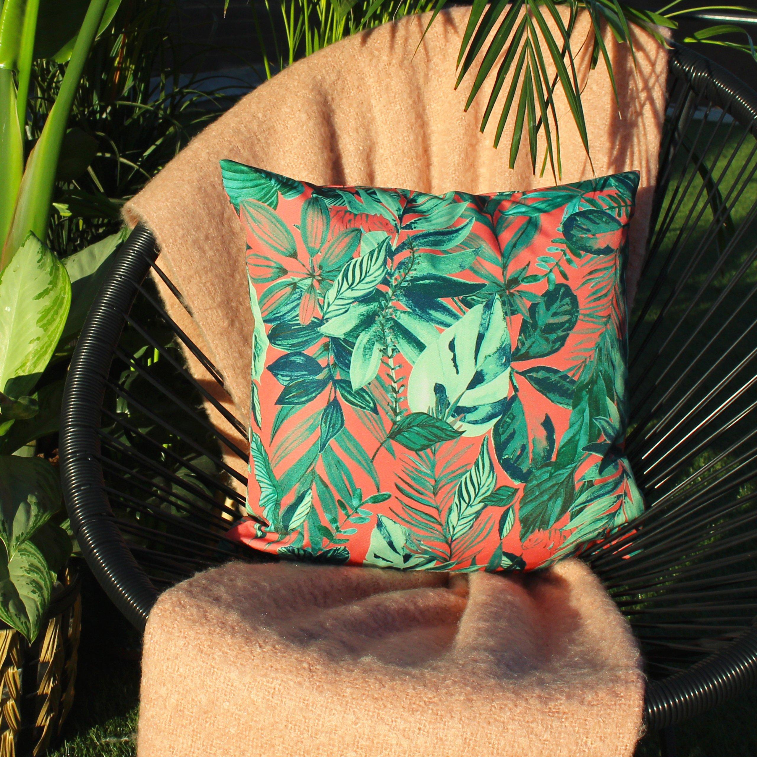 Coral - furn. - Psychedelic Jungle Tropical Outdoor Cushion - 3