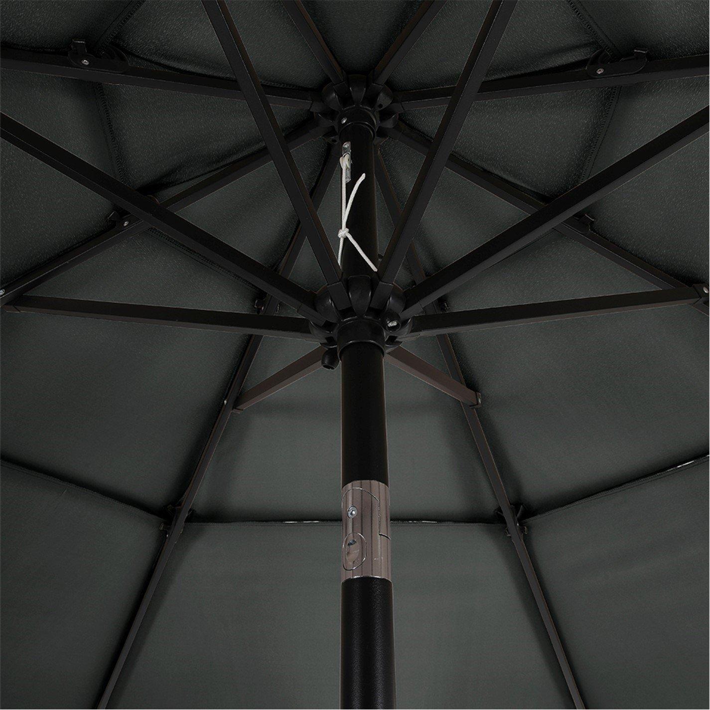 Black - Breeins - Outdoor 3-Tier Umbrella with Crank Dark Grey - 5