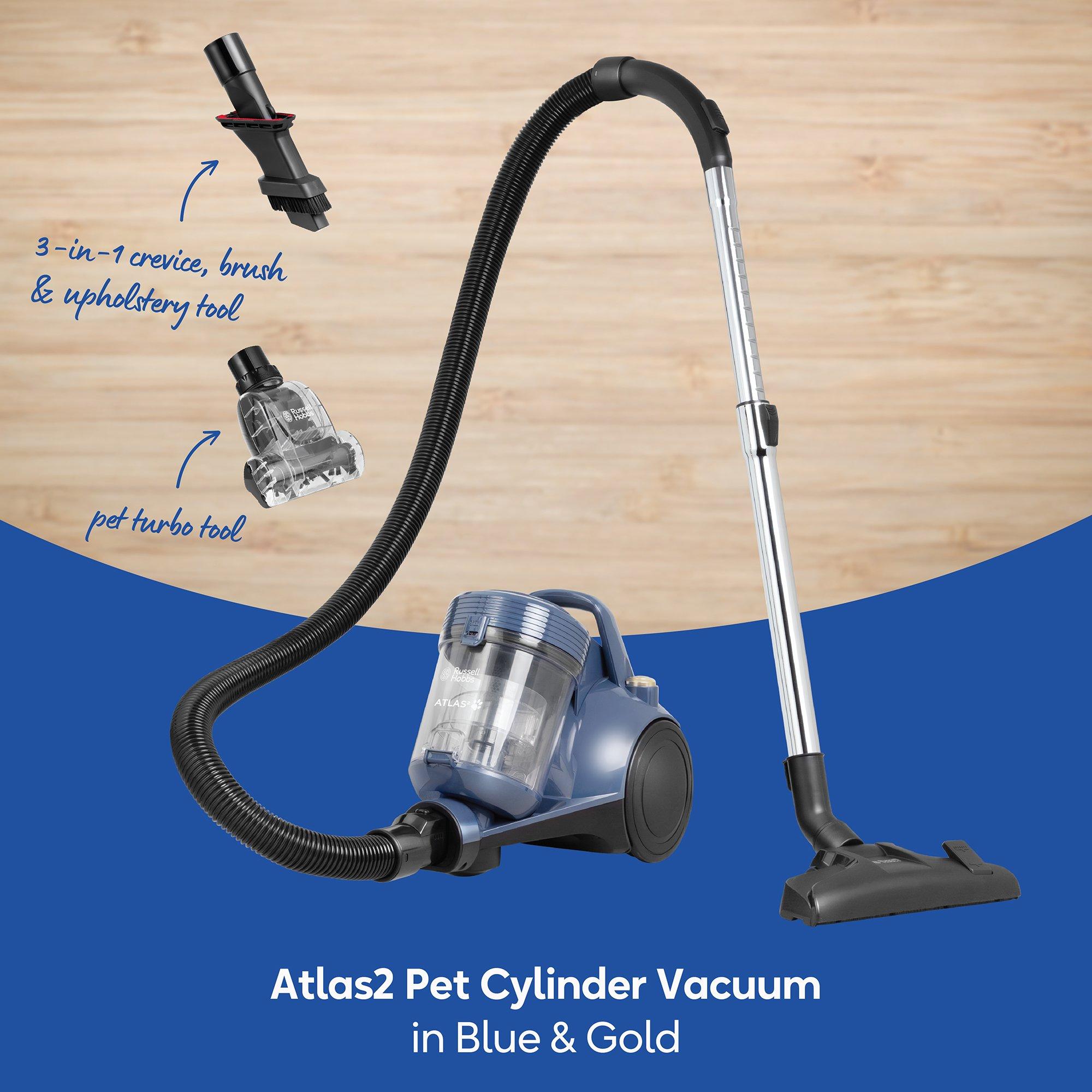 Blue And Gold - Russell Hobbs - RHCV3602BG Atlas2 Pet Cylinder Vacuum -Blue & Gold - 3