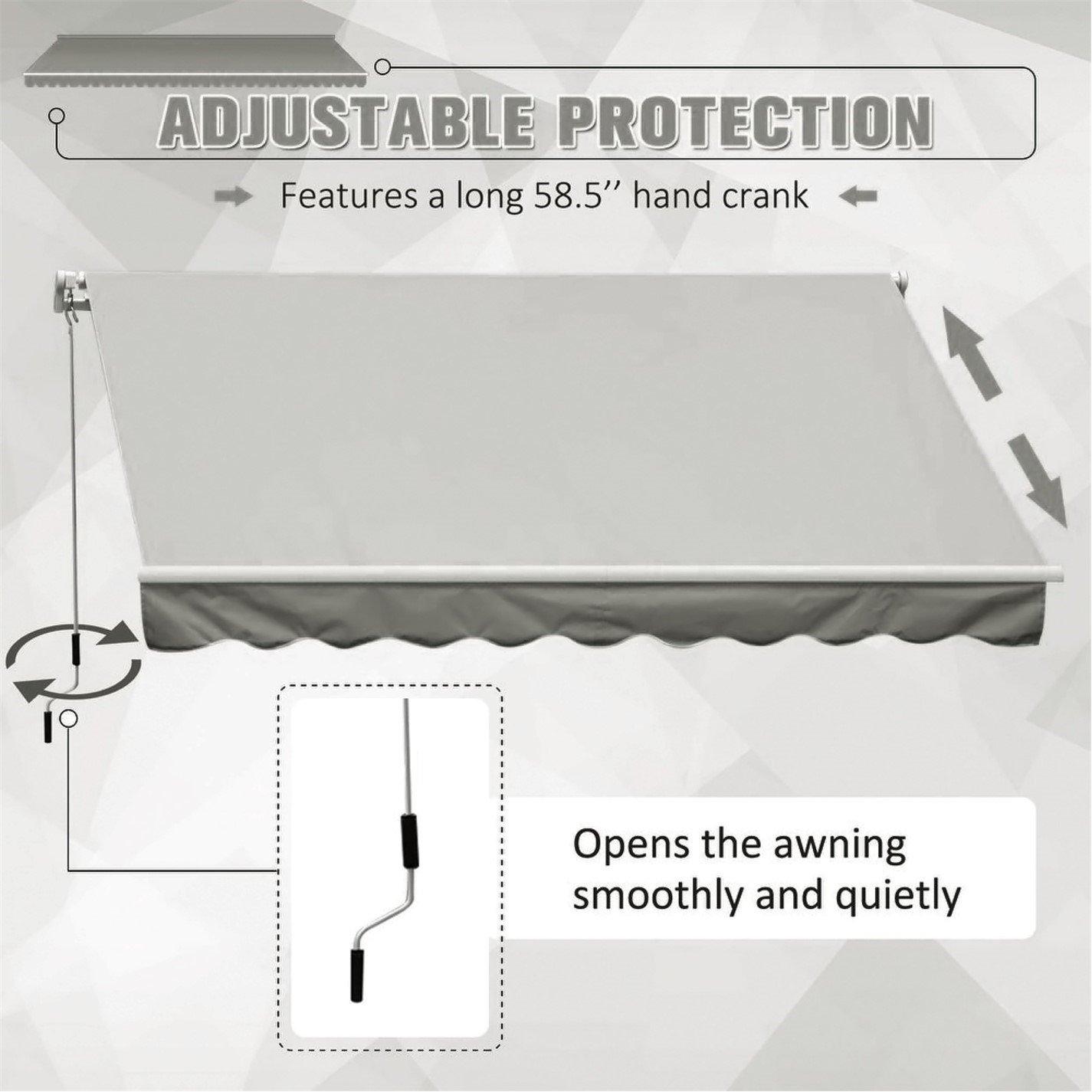 Grey - Breeins - 350cm Retractable Patio Door Fabric Awning Grey - 5