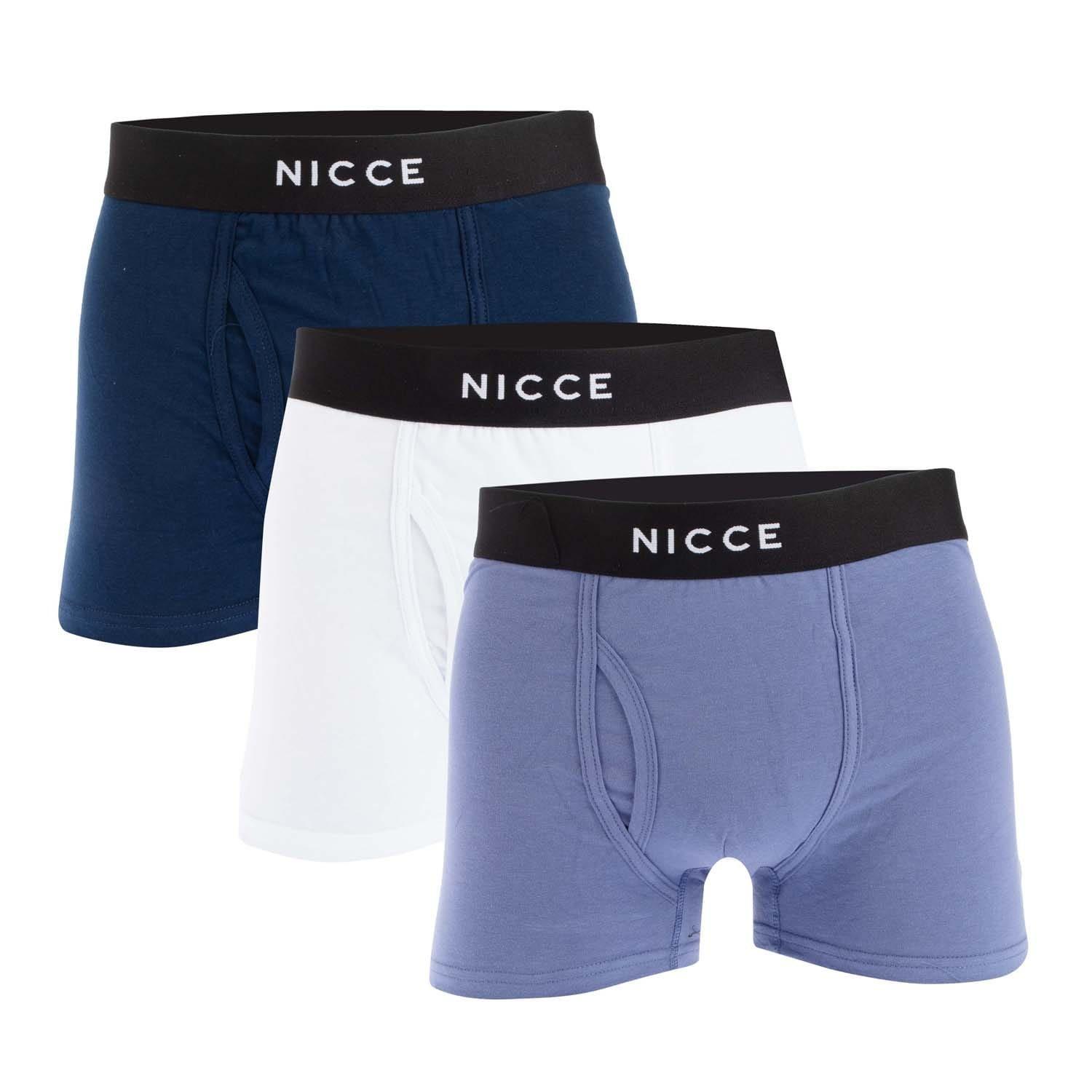 Blue - Nicce - Hikari 3 Pack Boxer Shorts