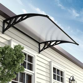 Breeins 120cm Window Awning Canopy with Brackets Black