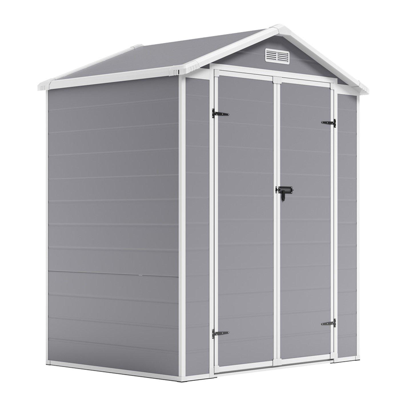 Grey - Breeins - Outdoor 6x4Fts Plastic Garden Storage Shed Grey - 3
