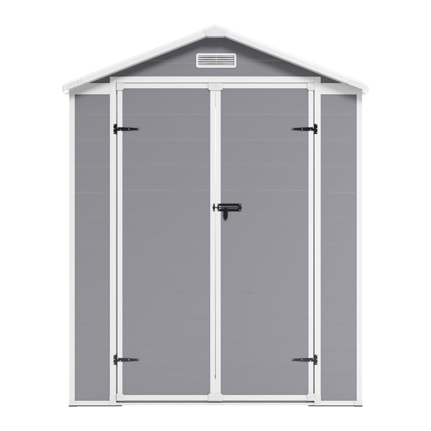 Grey - Breeins - Outdoor 6x4Fts Plastic Garden Storage Shed Grey - 5