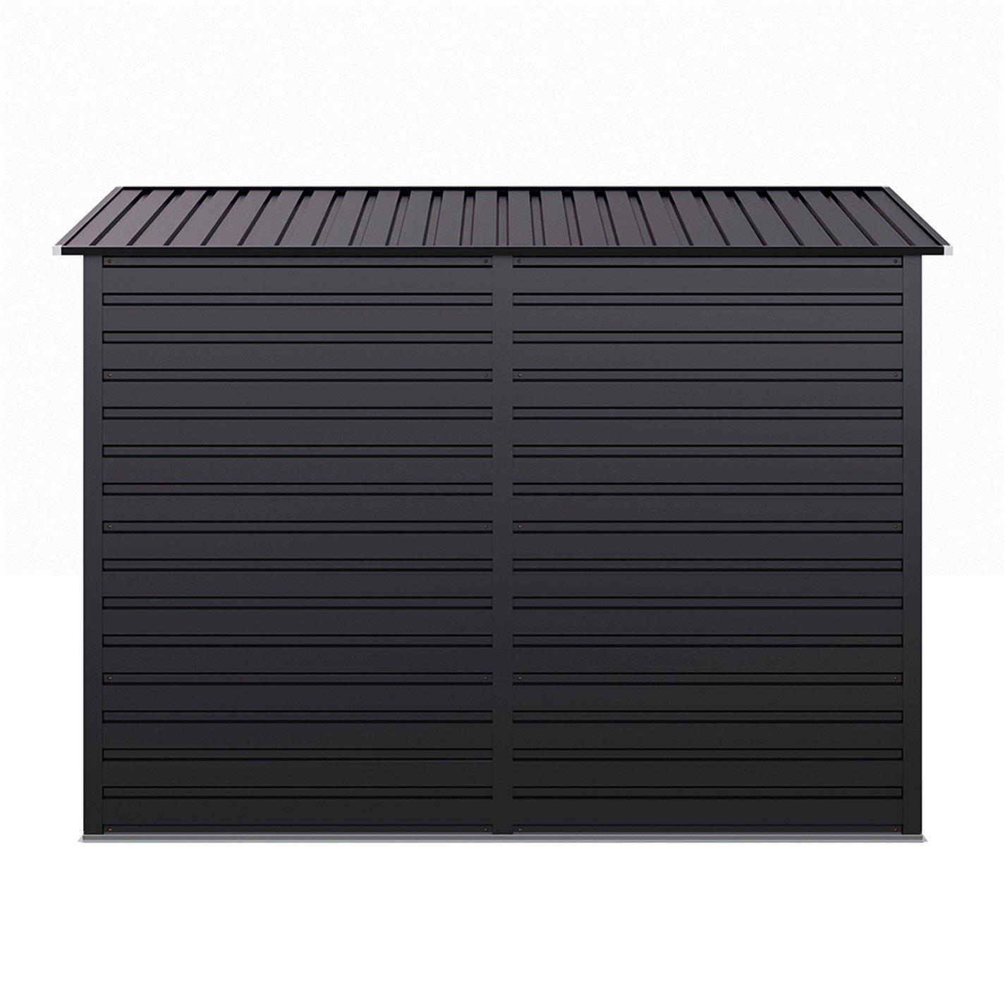 Black - Breeins - Garden 8x4Fts 2-Doors Storage Shed Charcoal Black - 3
